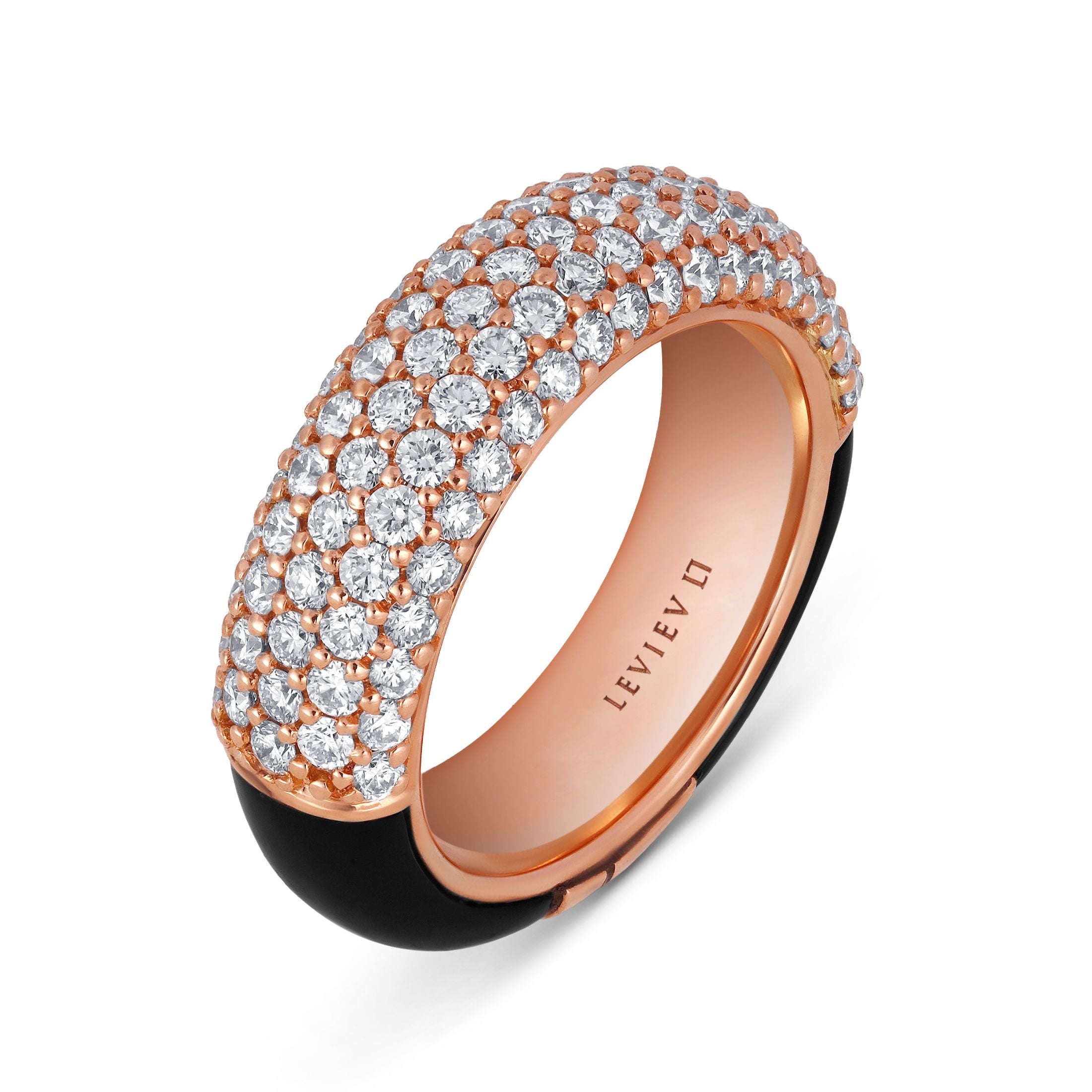 Midnight Pavé 5.53 Carat Diamond & Black Onyx Ring in 18K Rose Gold