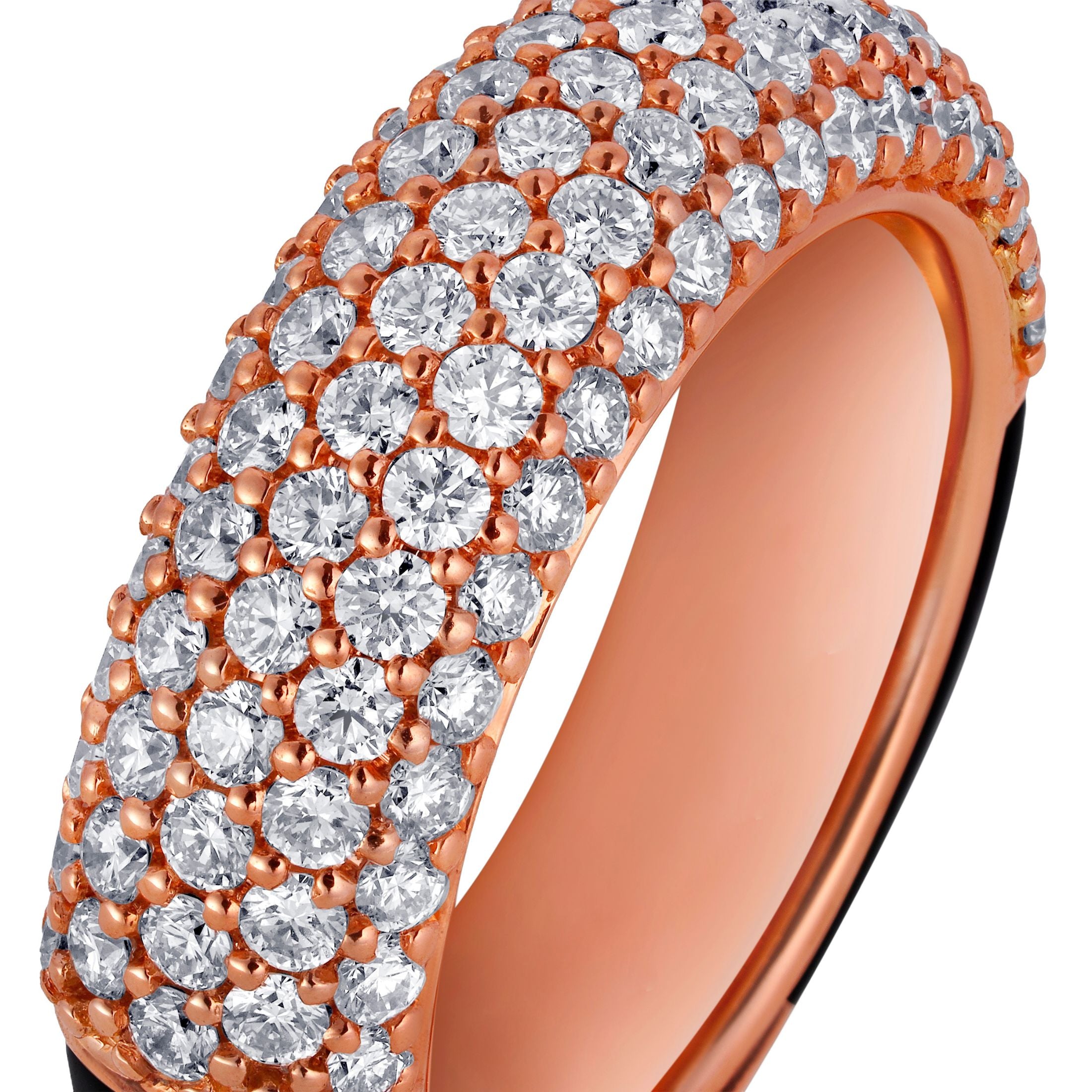 Midnight Pavé 5.53 Carat Diamond & Black Onyx Ring in 18K Rose Gold
