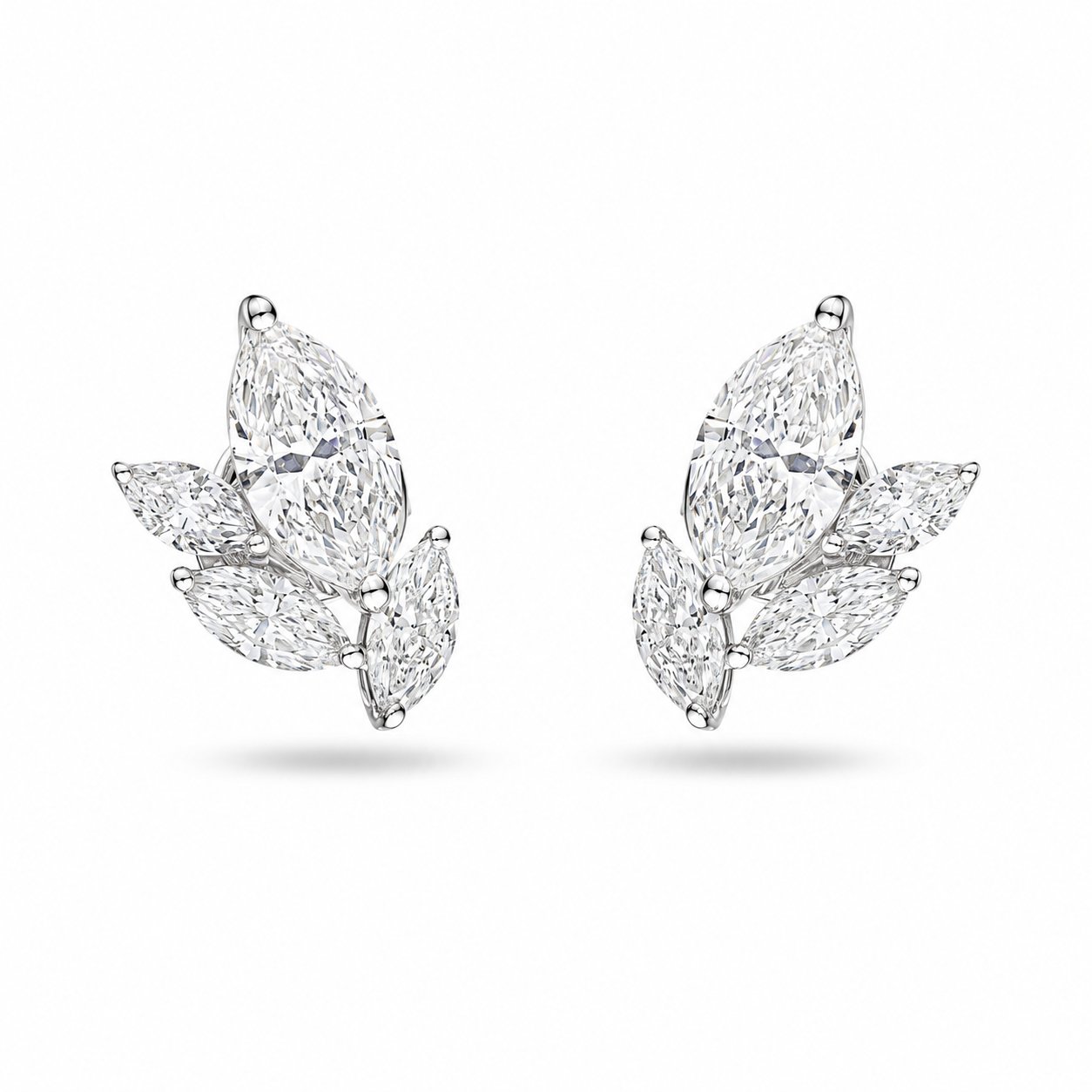 Mirabelle 1.62 Carat Diamond Stud Earrings in 18K White Gold