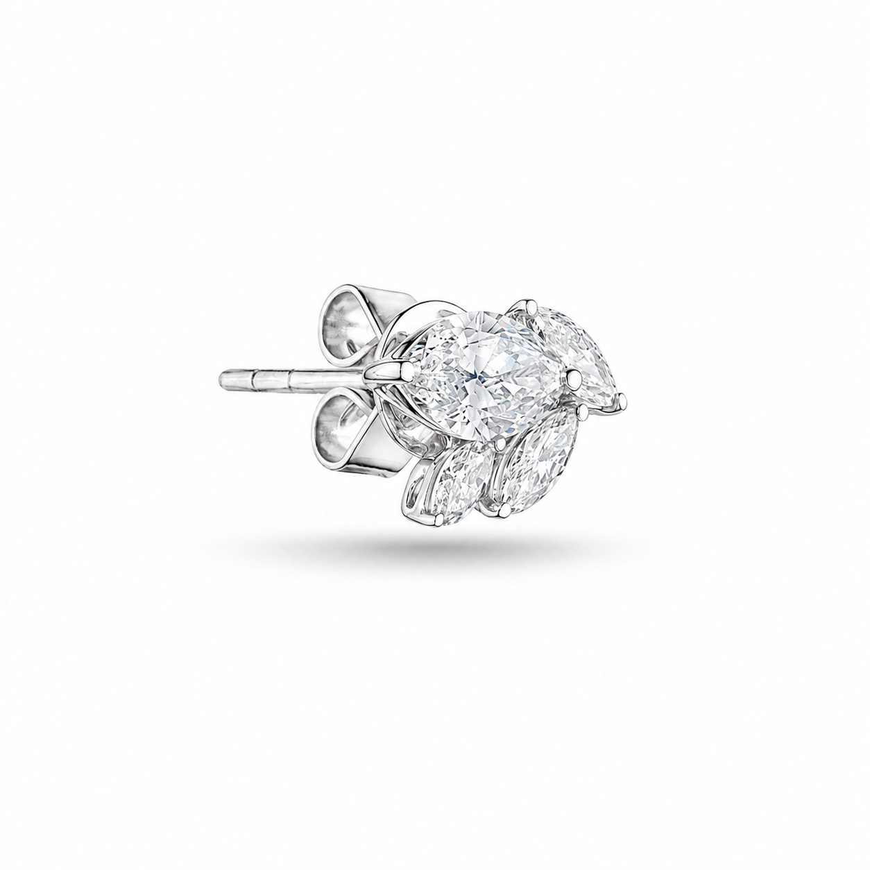 Mirabelle 1.62 Carat Diamond Stud Earrings in 18K White Gold