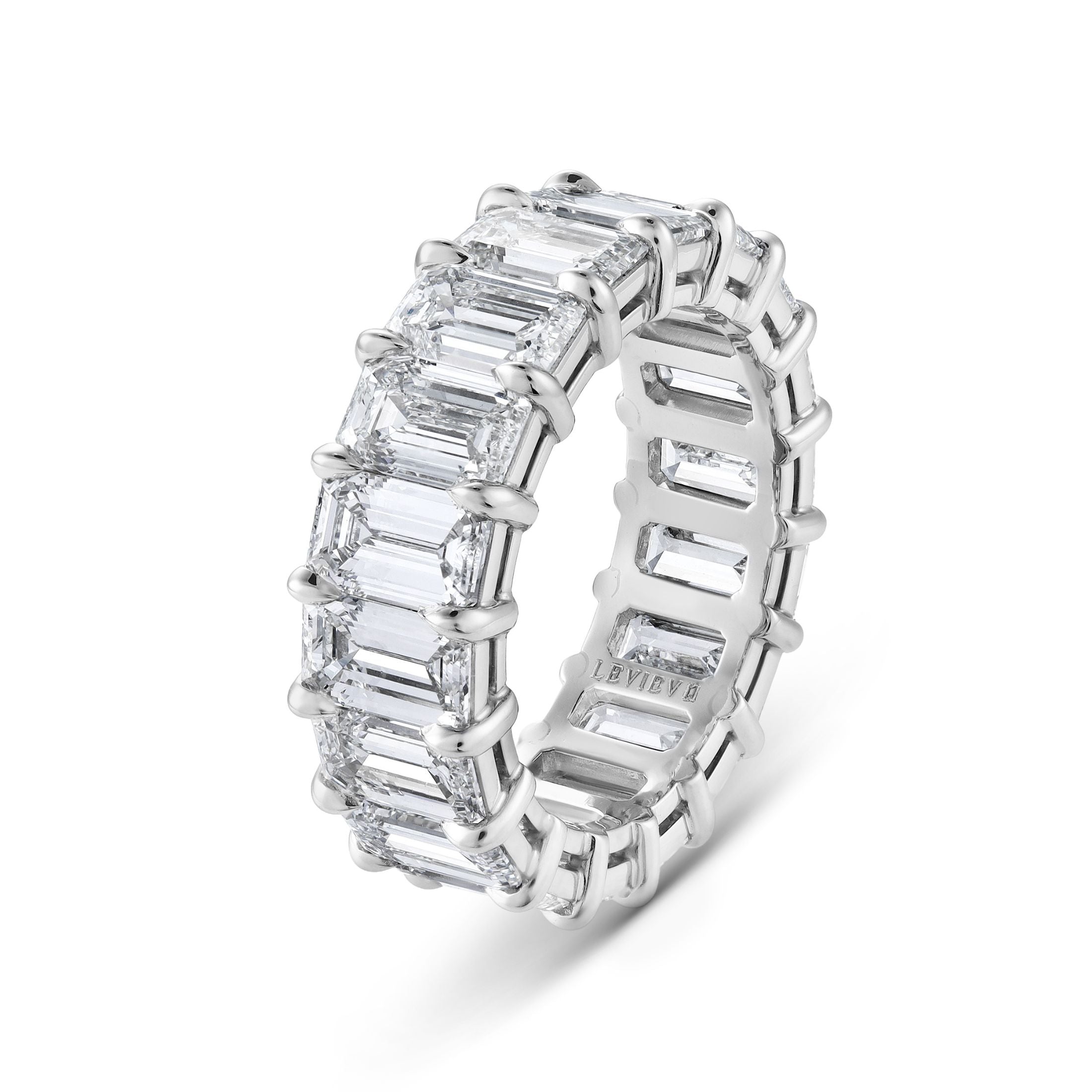 Montrose 9.66 Carat Emerald Cut Diamond Eternity Ring in Platinum
