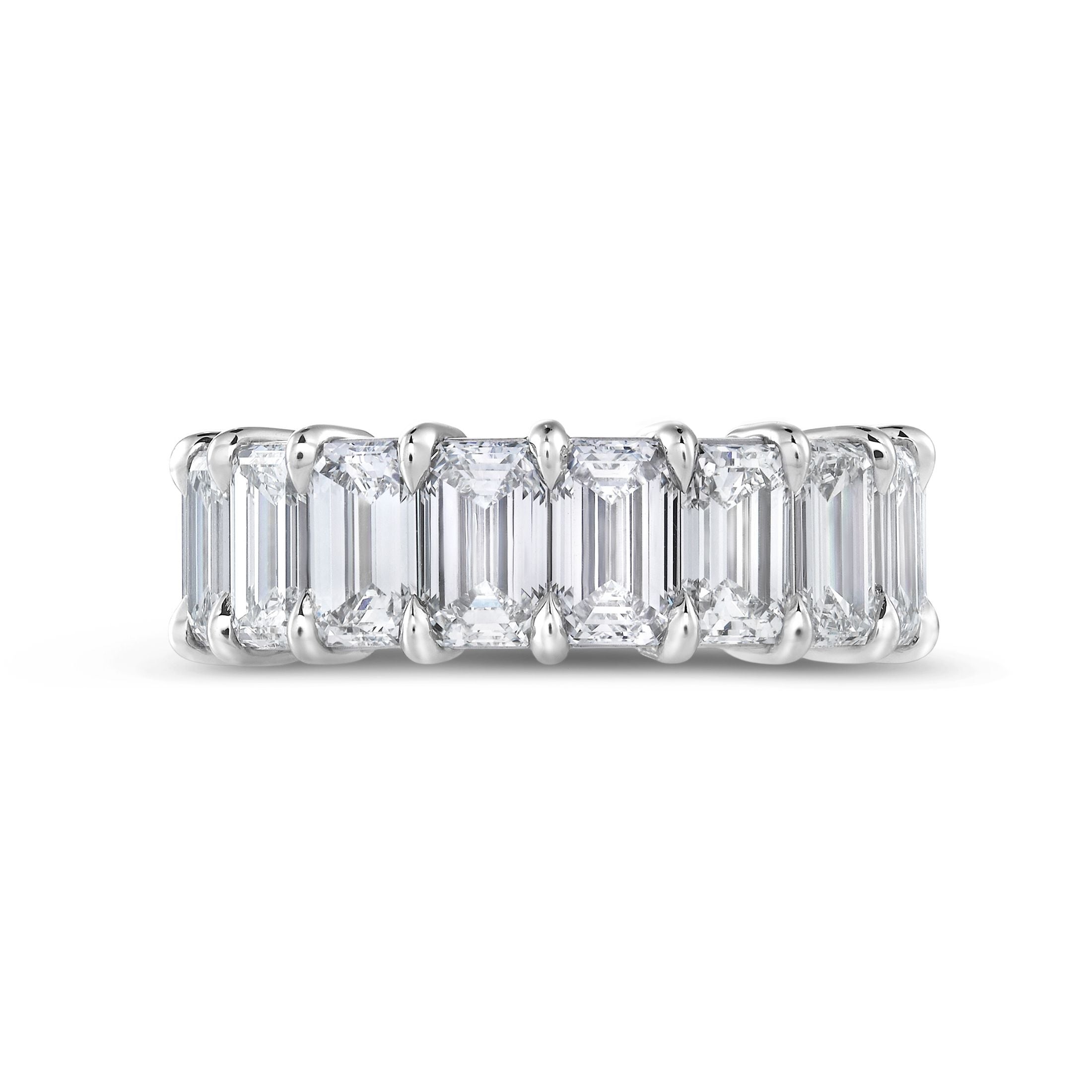 Montrose 9.66 Carat Emerald Cut Diamond Eternity Ring in Platinum