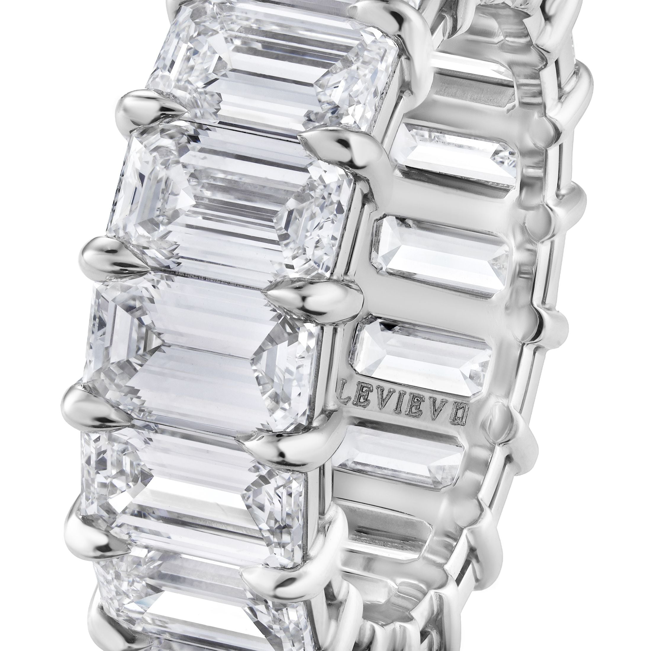 Montrose 9.66 Carat Emerald Cut Diamond Eternity Ring in Platinum