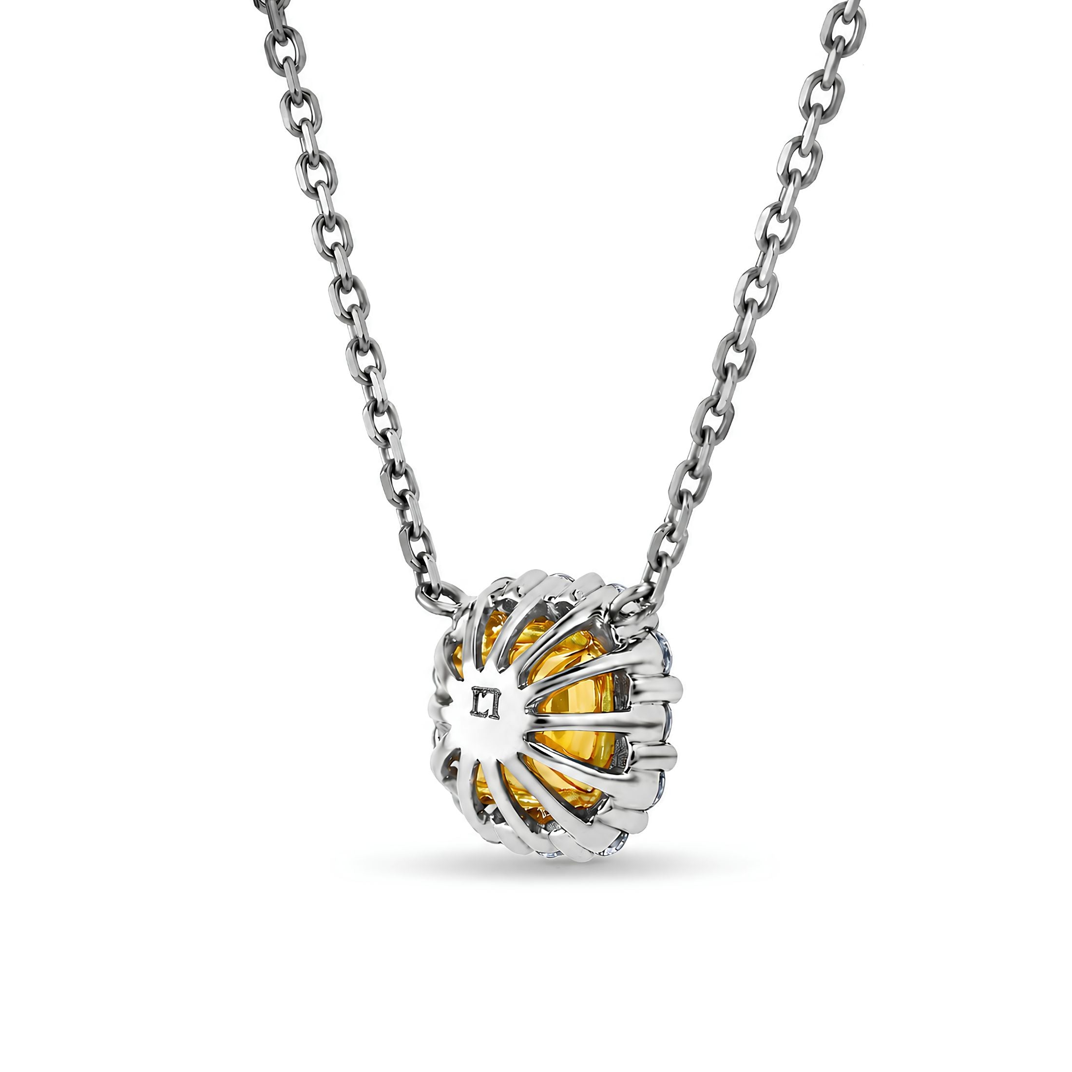 Rousselle 1.31 Carat Yellow Diamond Pendant in 18K White Gold