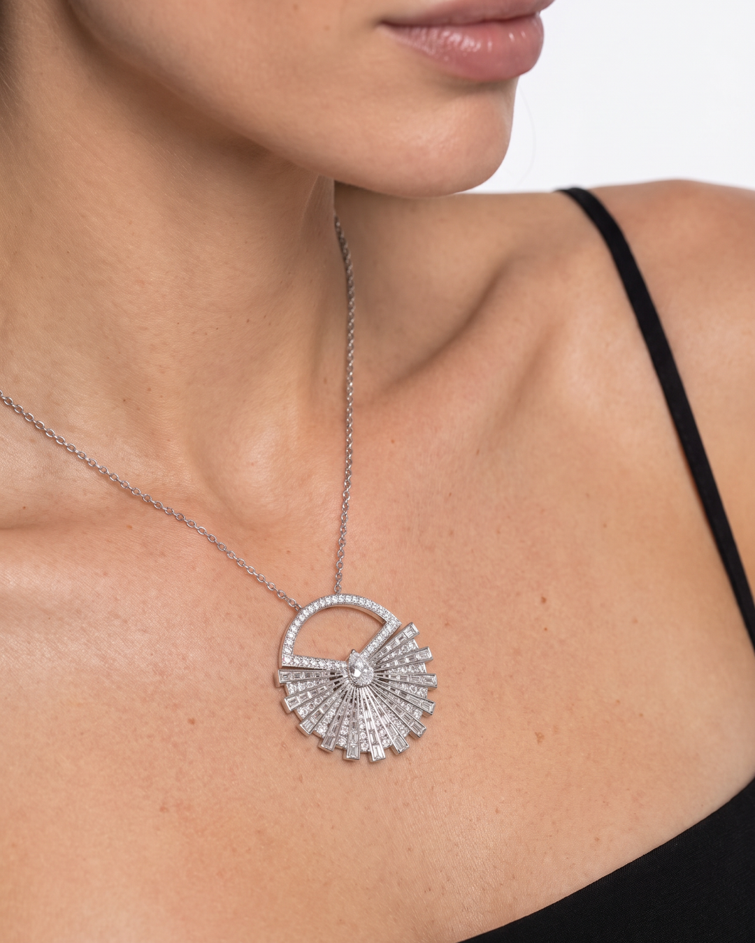Astrielle 7.06 Carat Diamond Pendant Necklace in 18K White Gold