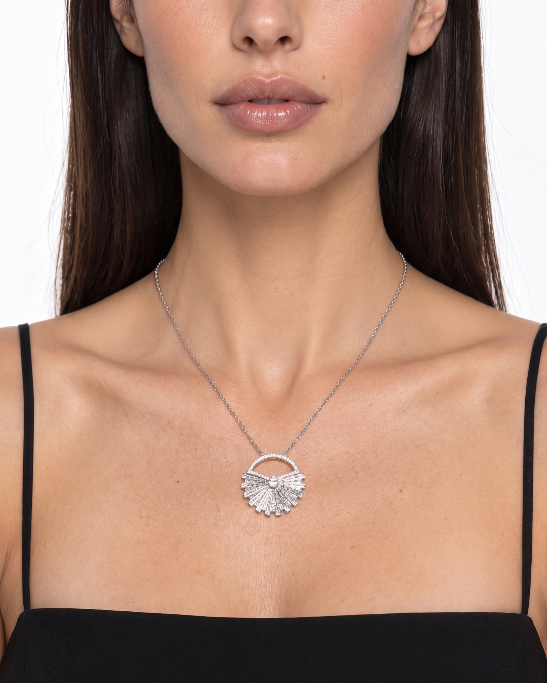 Astrielle 7.06 Carat Diamond Pendant Necklace in 18K White Gold