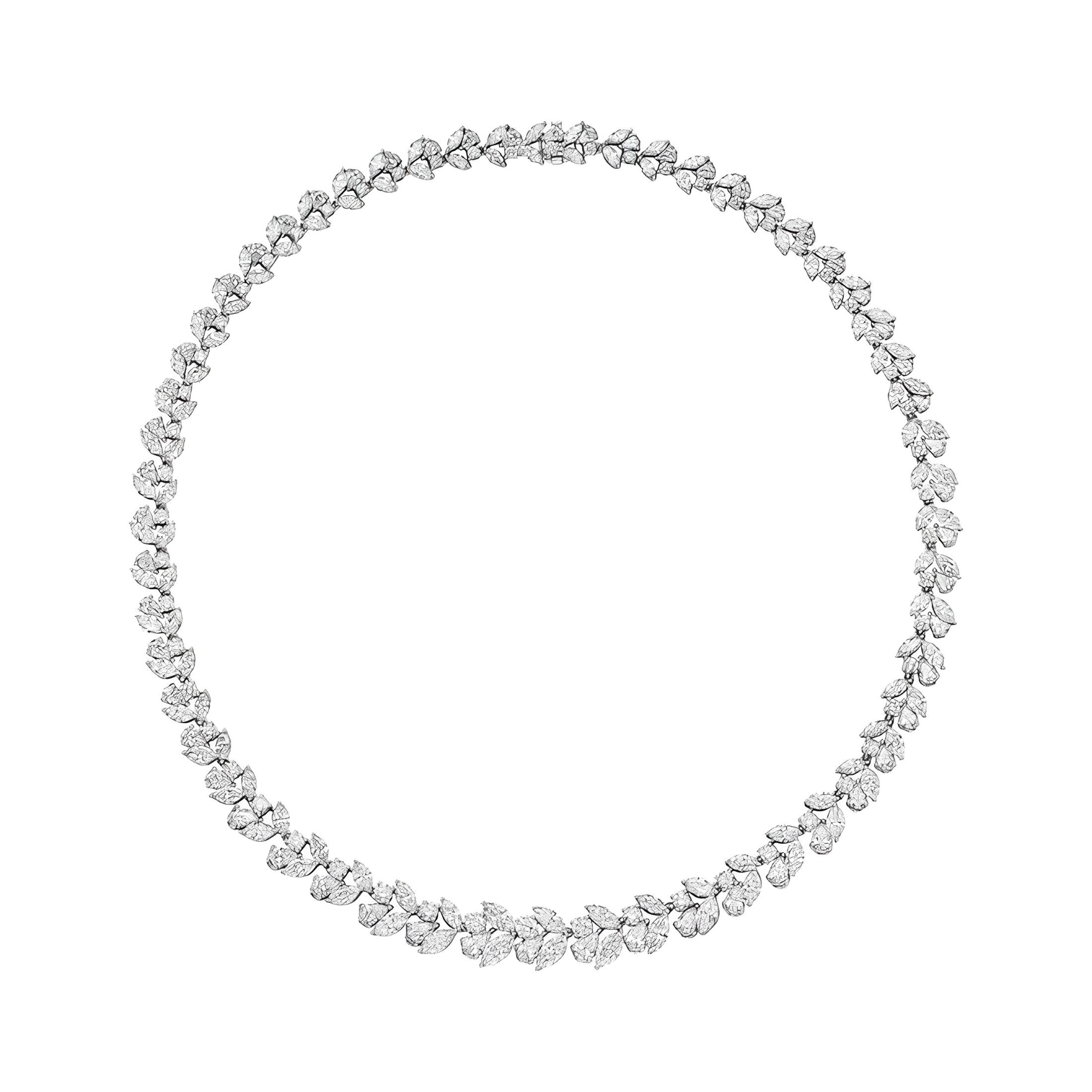 Jasmine 33.92 Carat Diamond Marquise Necklace in 18K White Gold