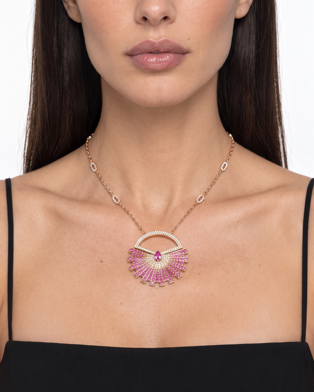 Nea 6.92 Carat Pendant Necklace in 18K Rose Gold