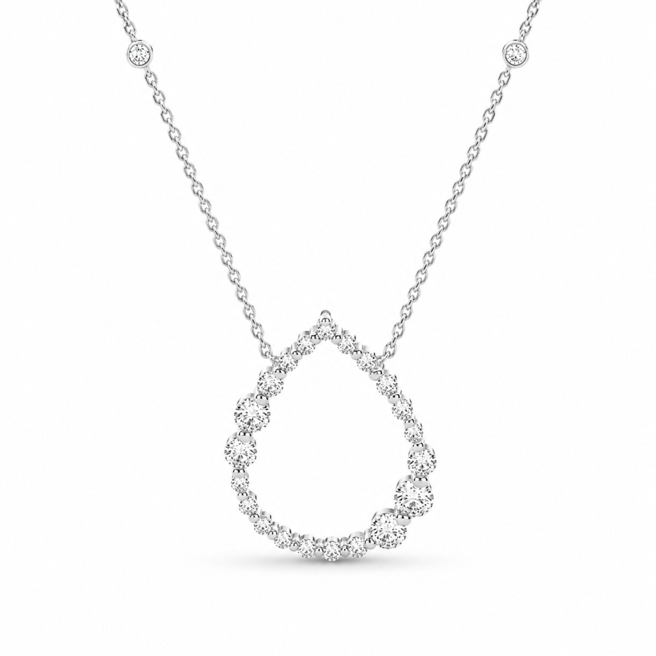 Elmyra 0.62 Carat Diamond Pendant Necklace in 18K White Gold