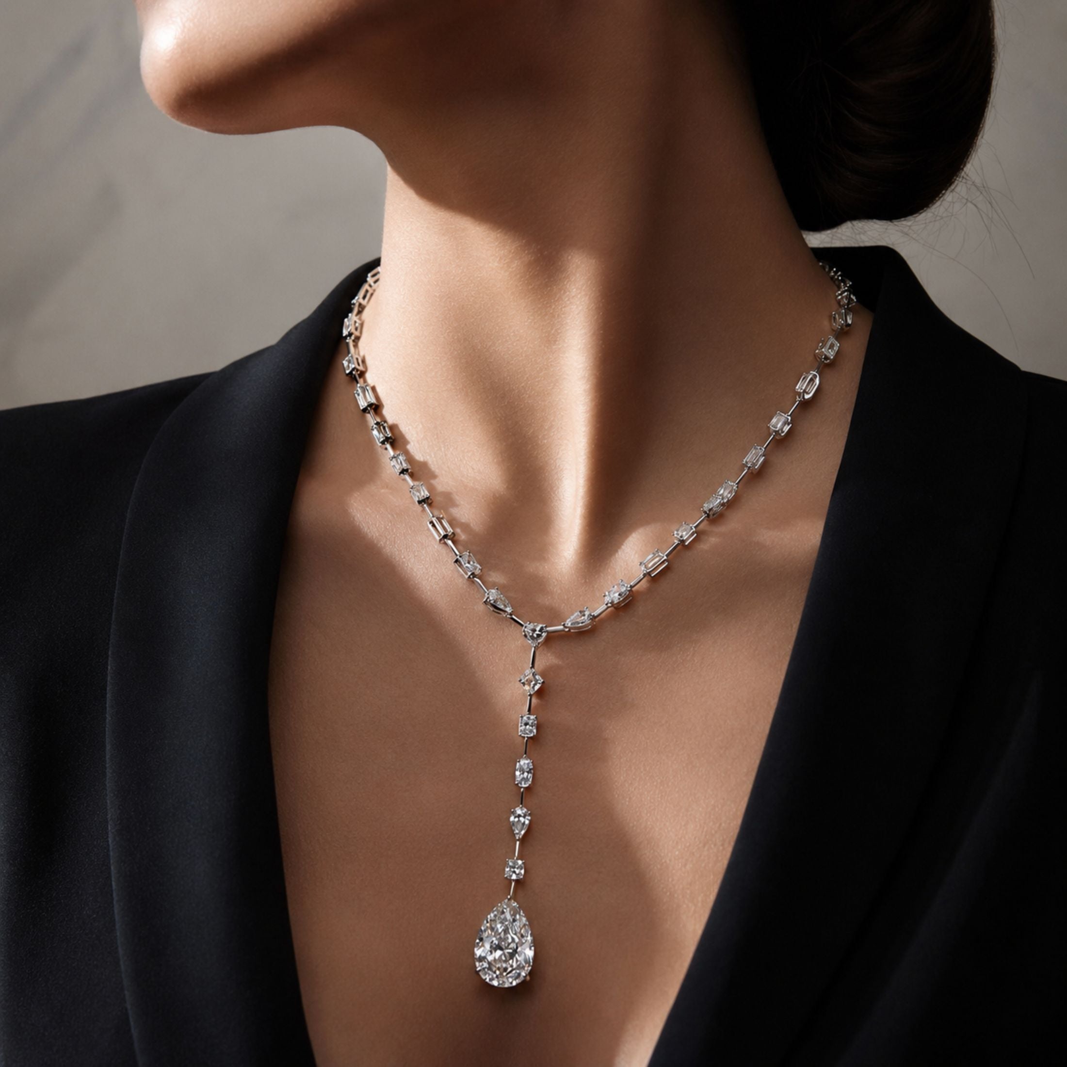 Cassian 40.0 Carat Diamond Drop Necklace in Platinum
