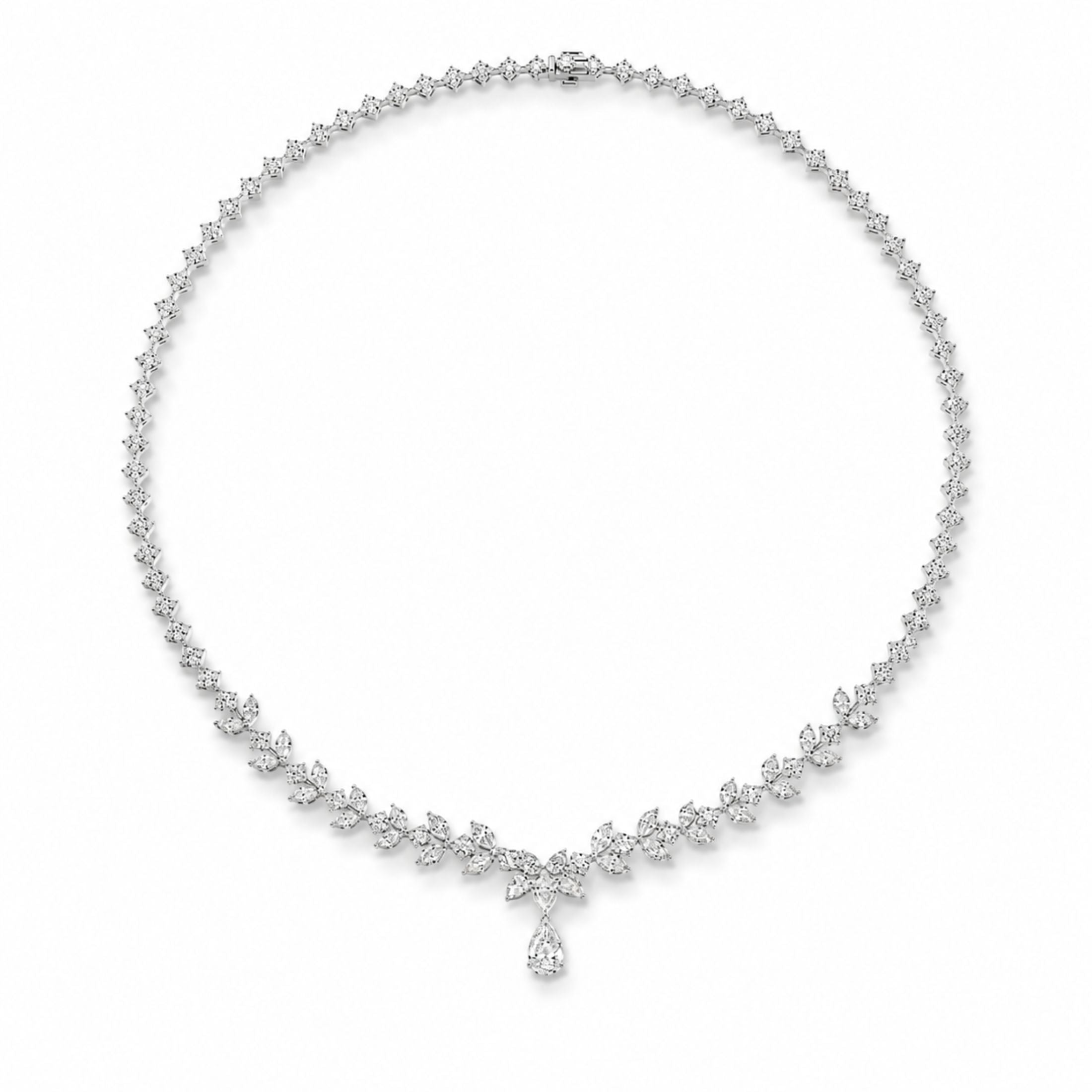 Sylvaine 12.06 Carat Diamond Necklace in 18K White Gold