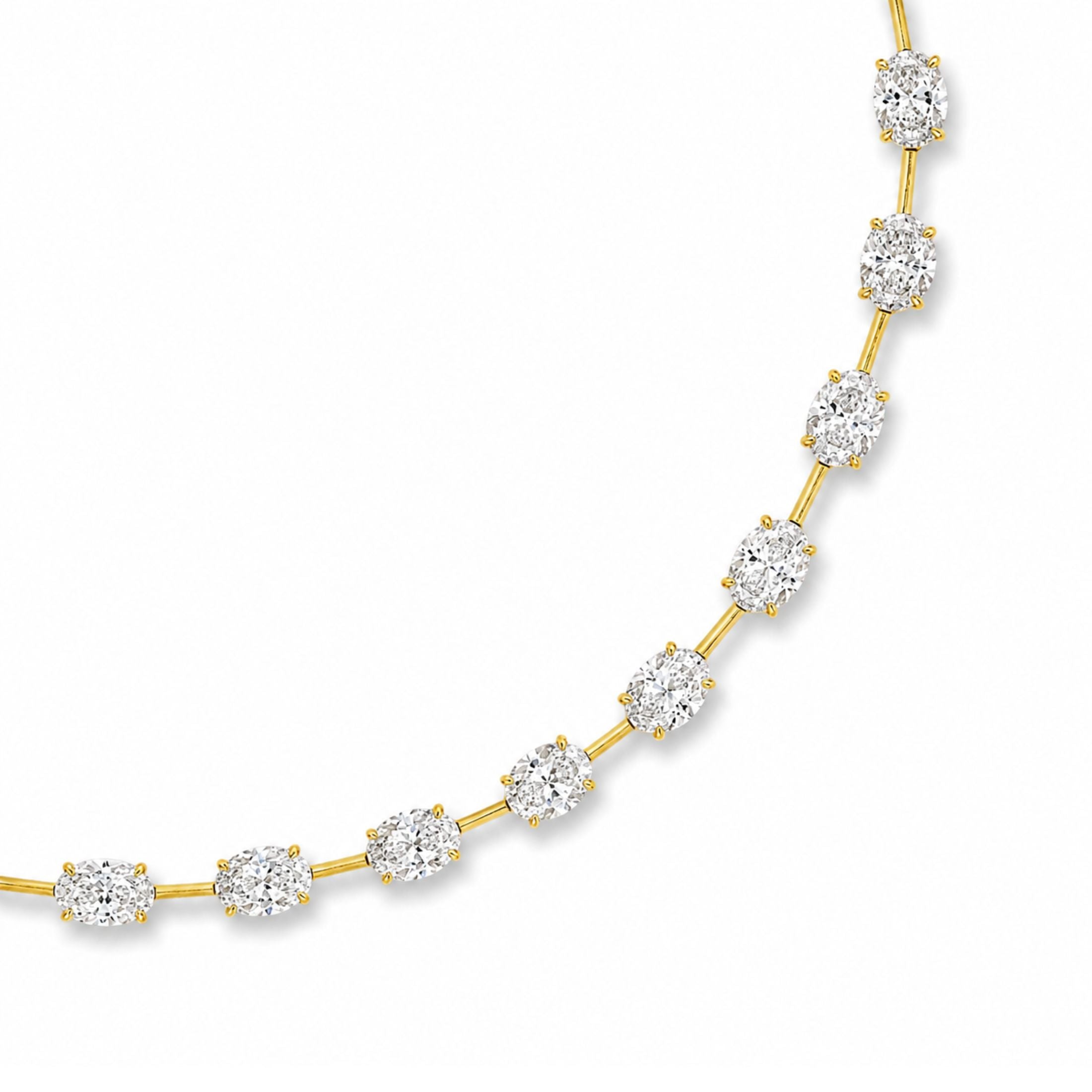 Serah 31.28 Carat Diamond Station Necklace in 18K Gold