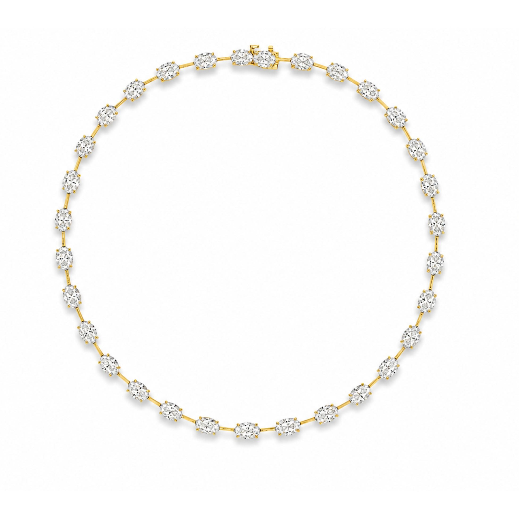 Serah 31.28 Carat Diamond Station Necklace in 18K Gold