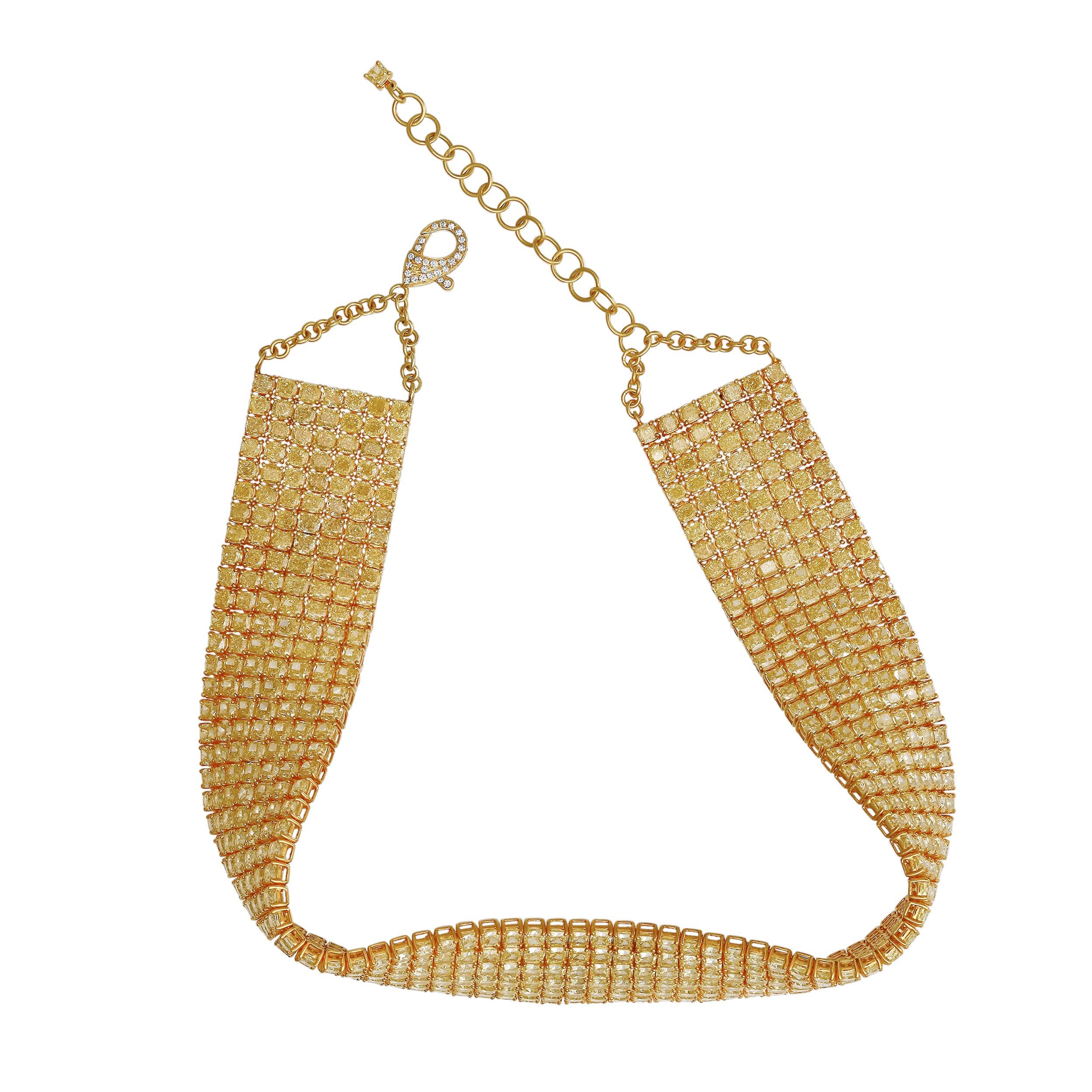 Marques Riscal 103.51 Carat Yellow Diamond Necklace in 18K Yellow Gold