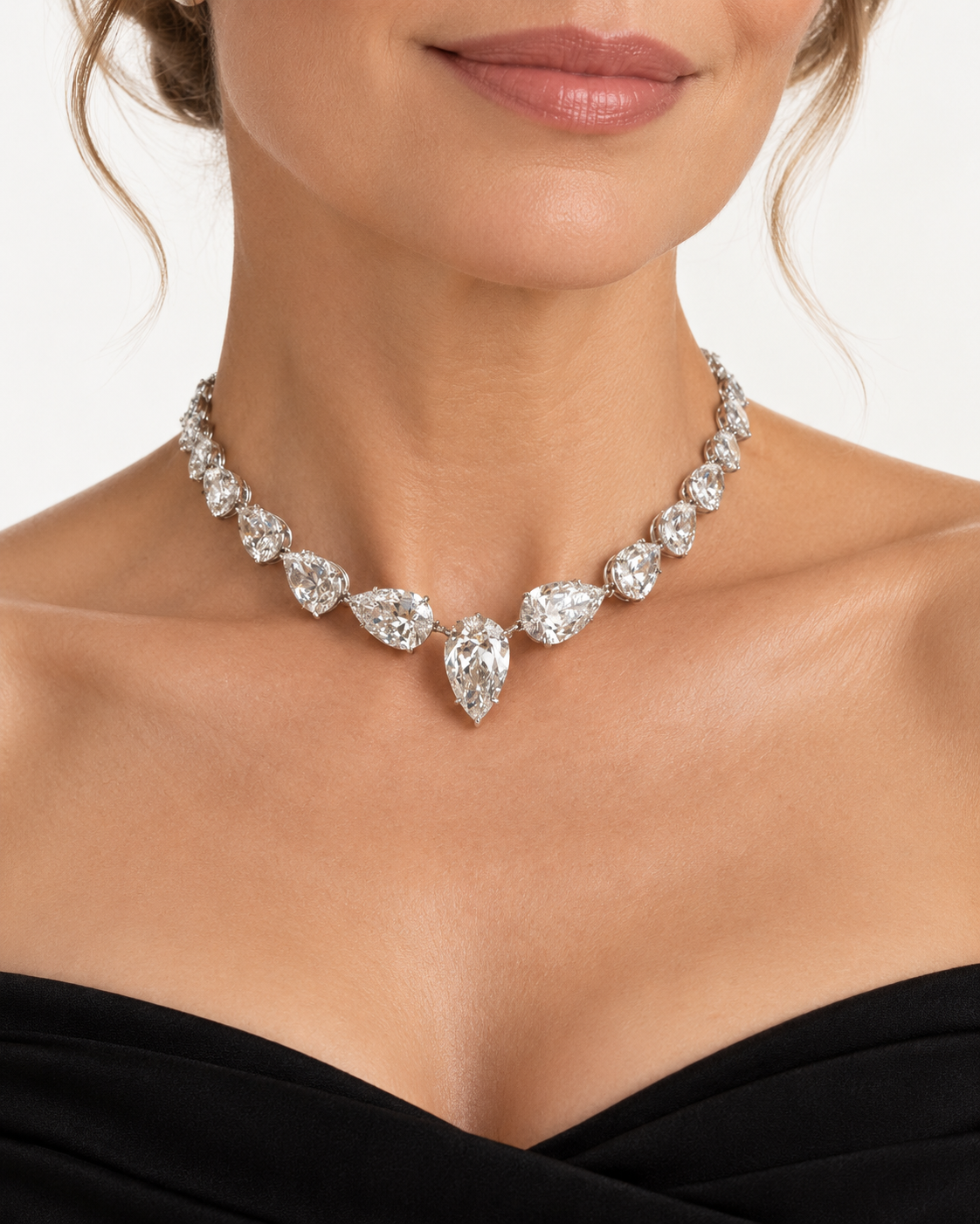 Leviev Divine 65 Carat Pear-Shaped Diamond Choker in Platinum