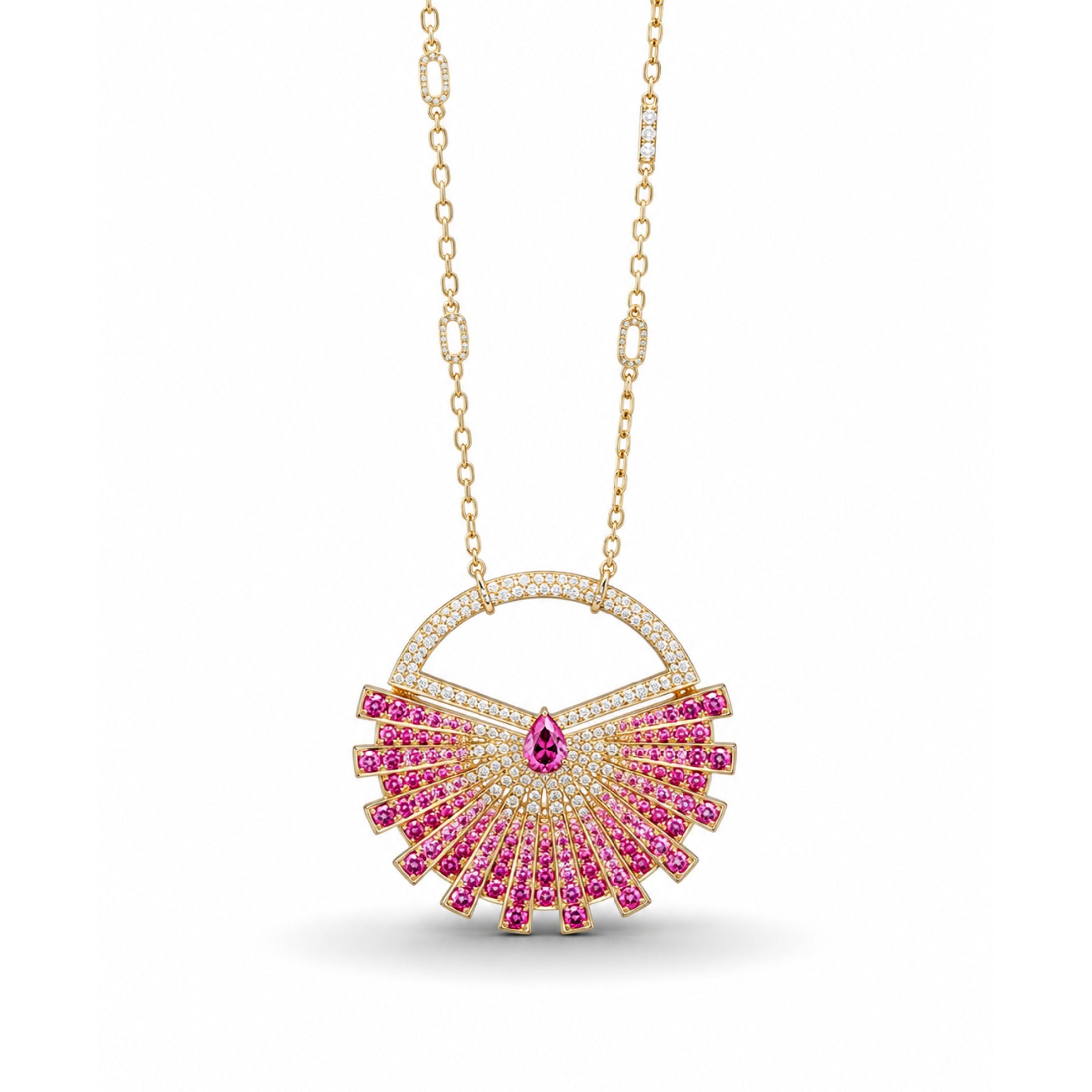 Nea 6.92 Carat Pendant Necklace in 18K Rose Gold