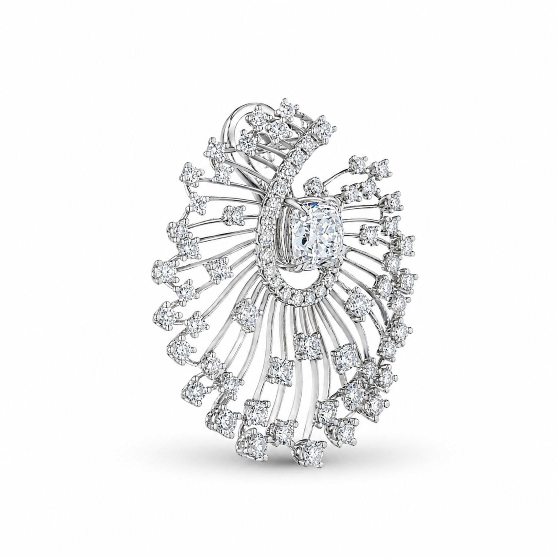 Nocturne Halo 3.54 Carat Diamond Earrings in 18K White Gold