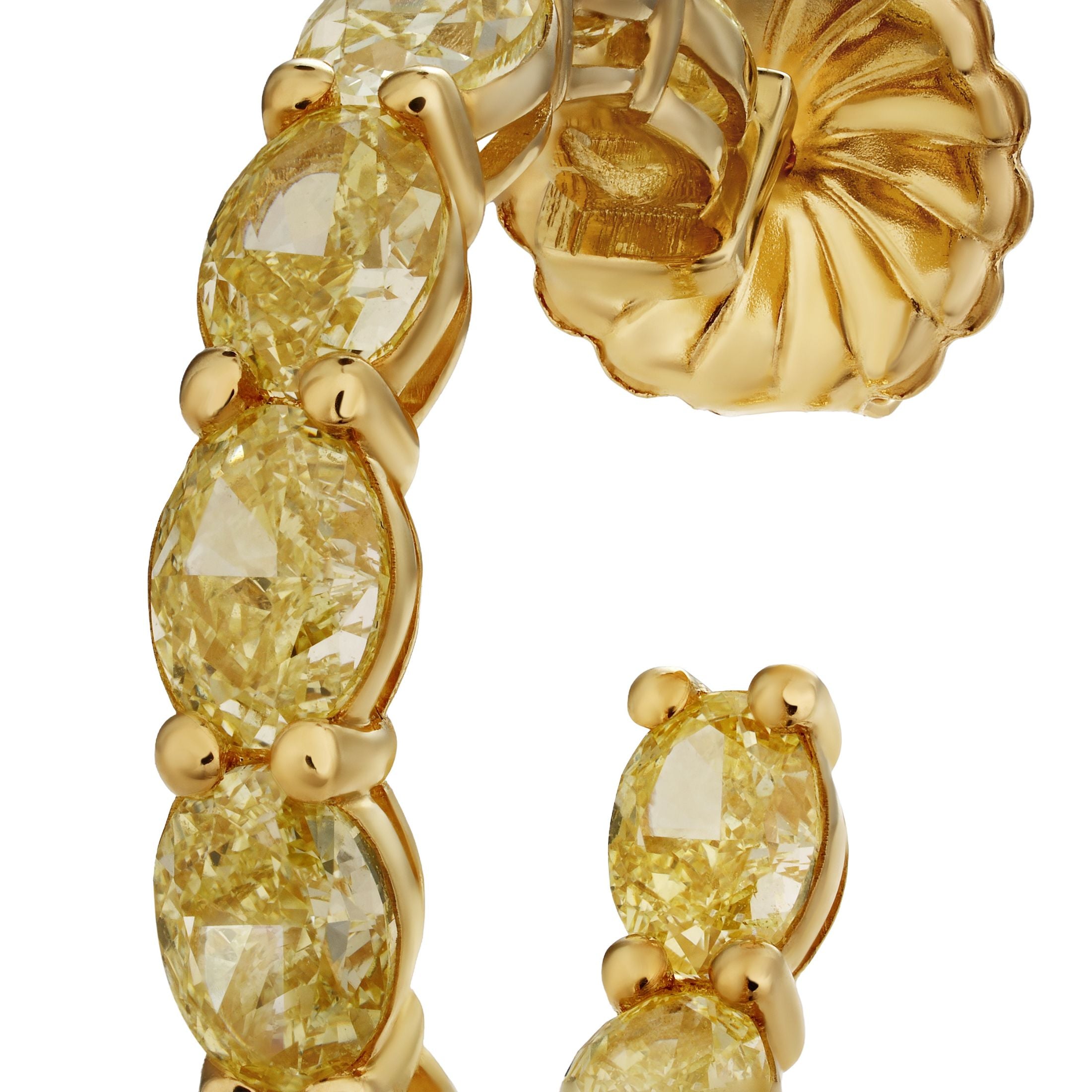 Nola 7.87 Carat Diamond Hoop Earrings in 18K Gold