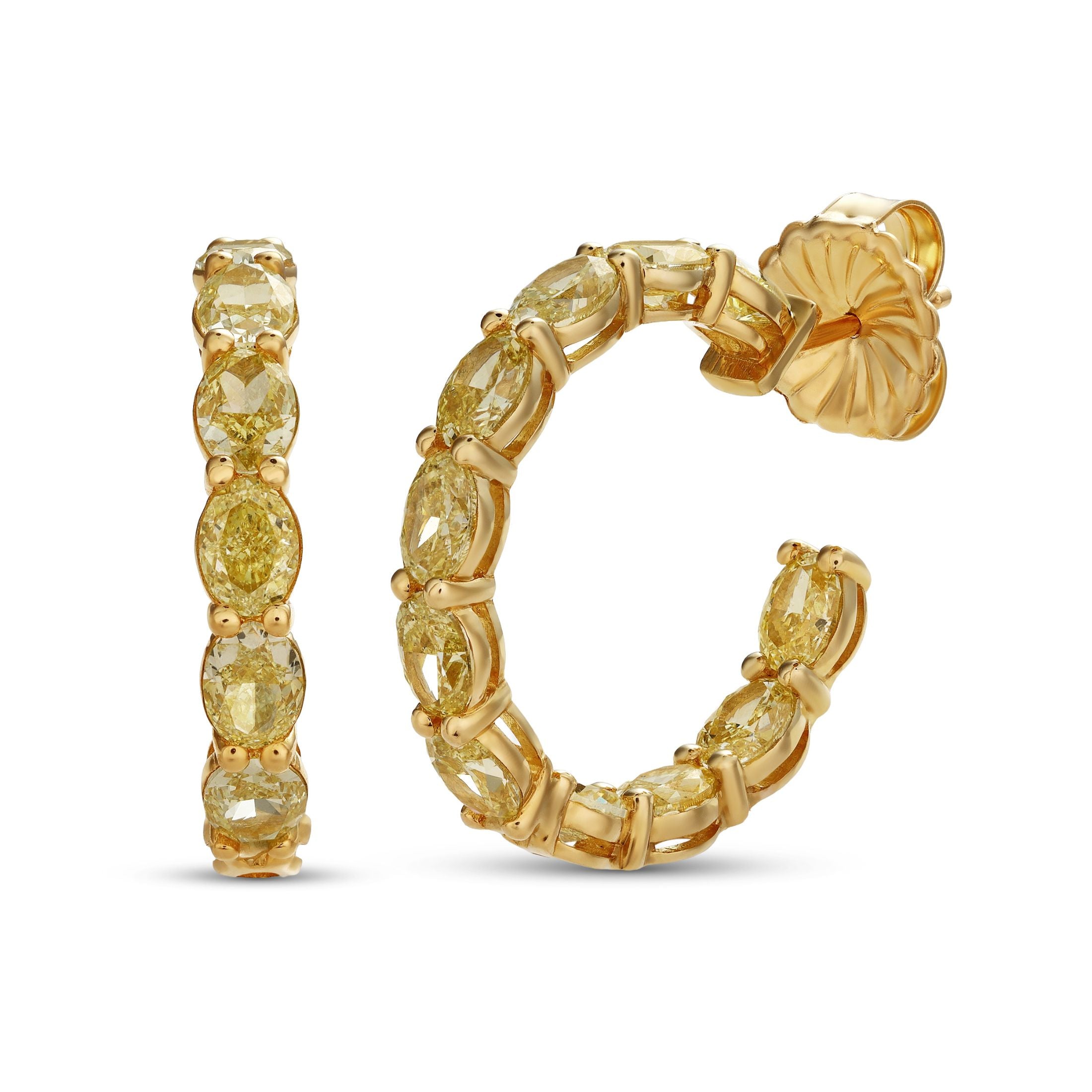 Nola 7.87 Carat Diamond Hoop Earrings in 18K Gold