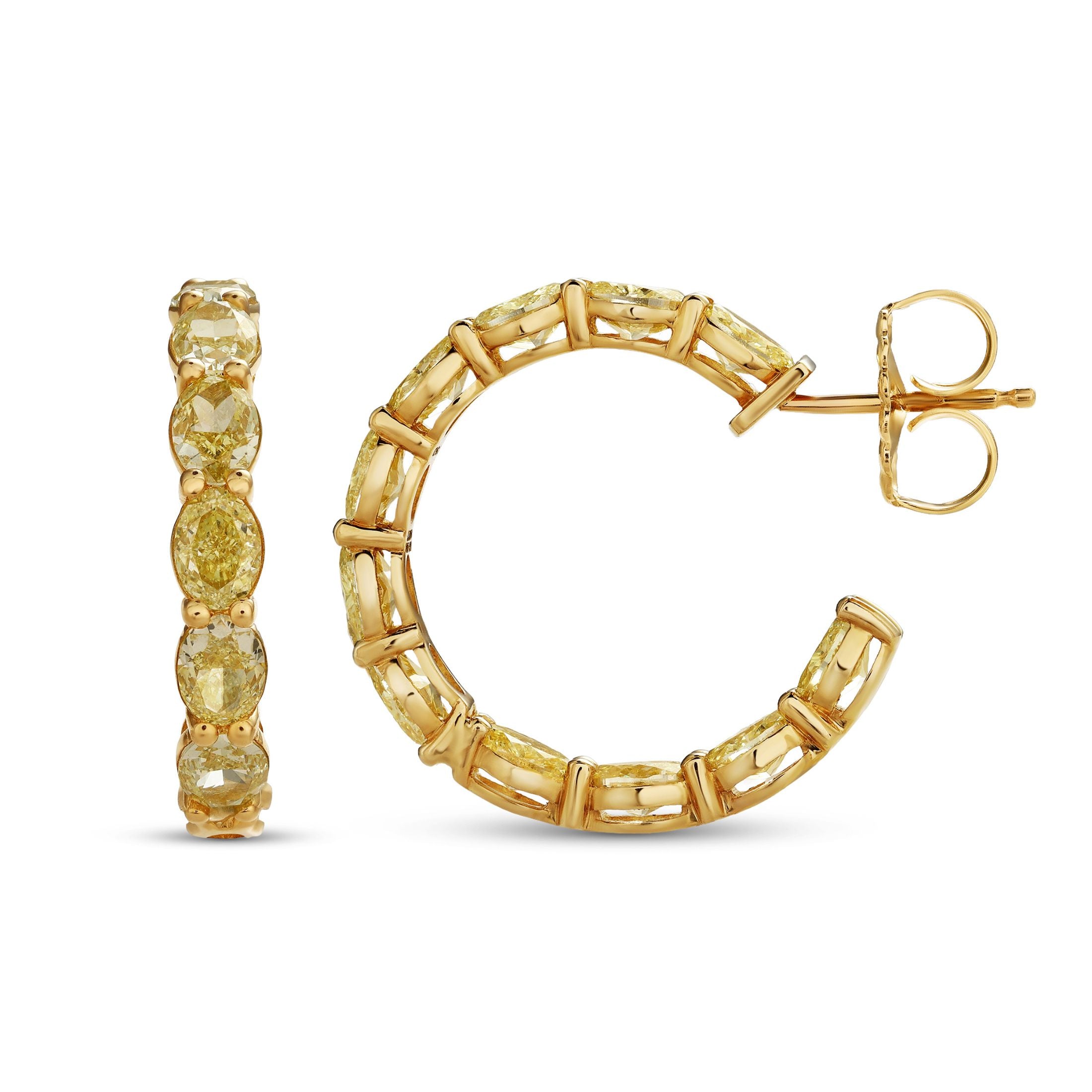 Nola 7.87 Carat Diamond Hoop Earrings in 18K Gold
