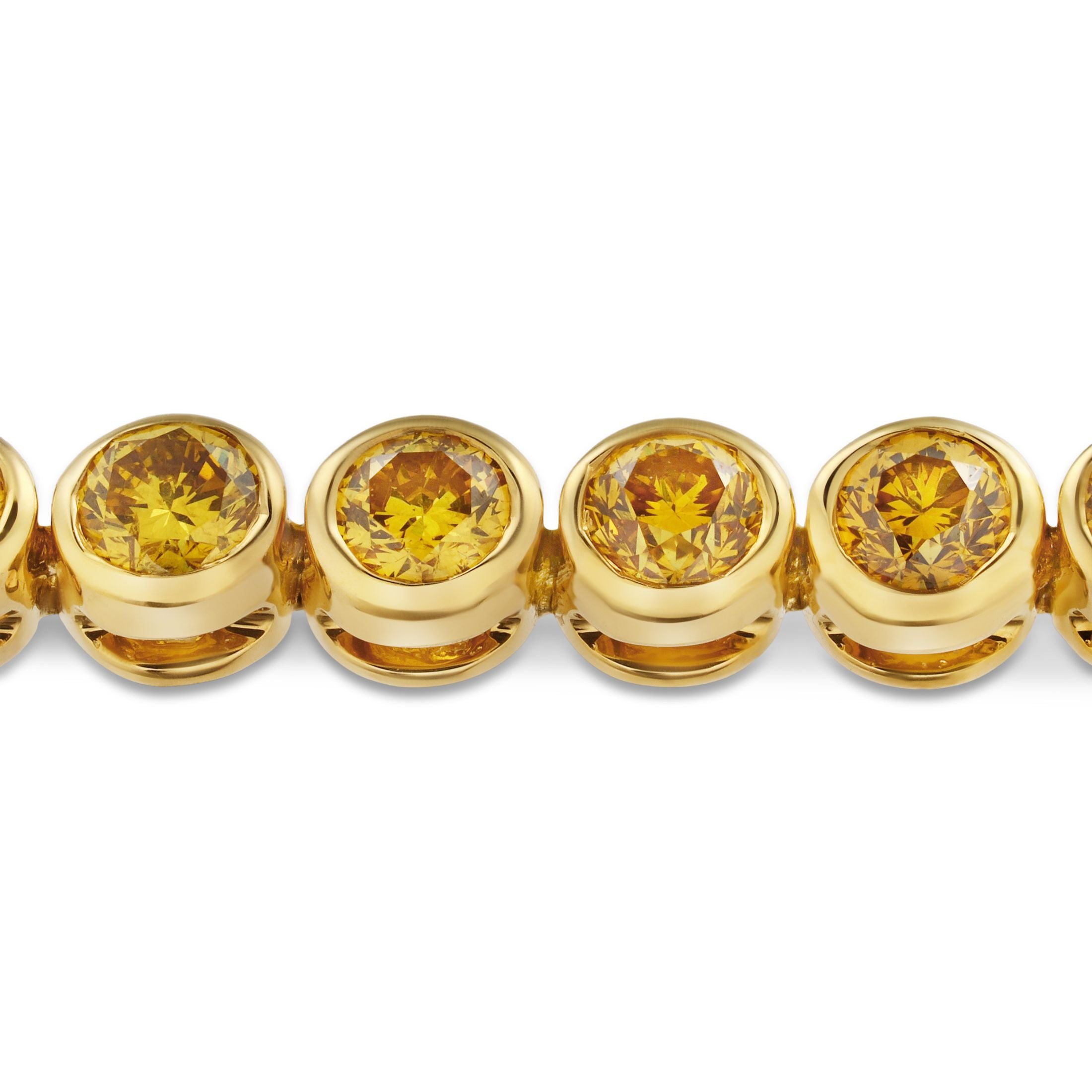 Orla 1.85 Carat Fancy Deep Orange Yellow Diamond Tennis Bracelet in 18K Yellow Gold