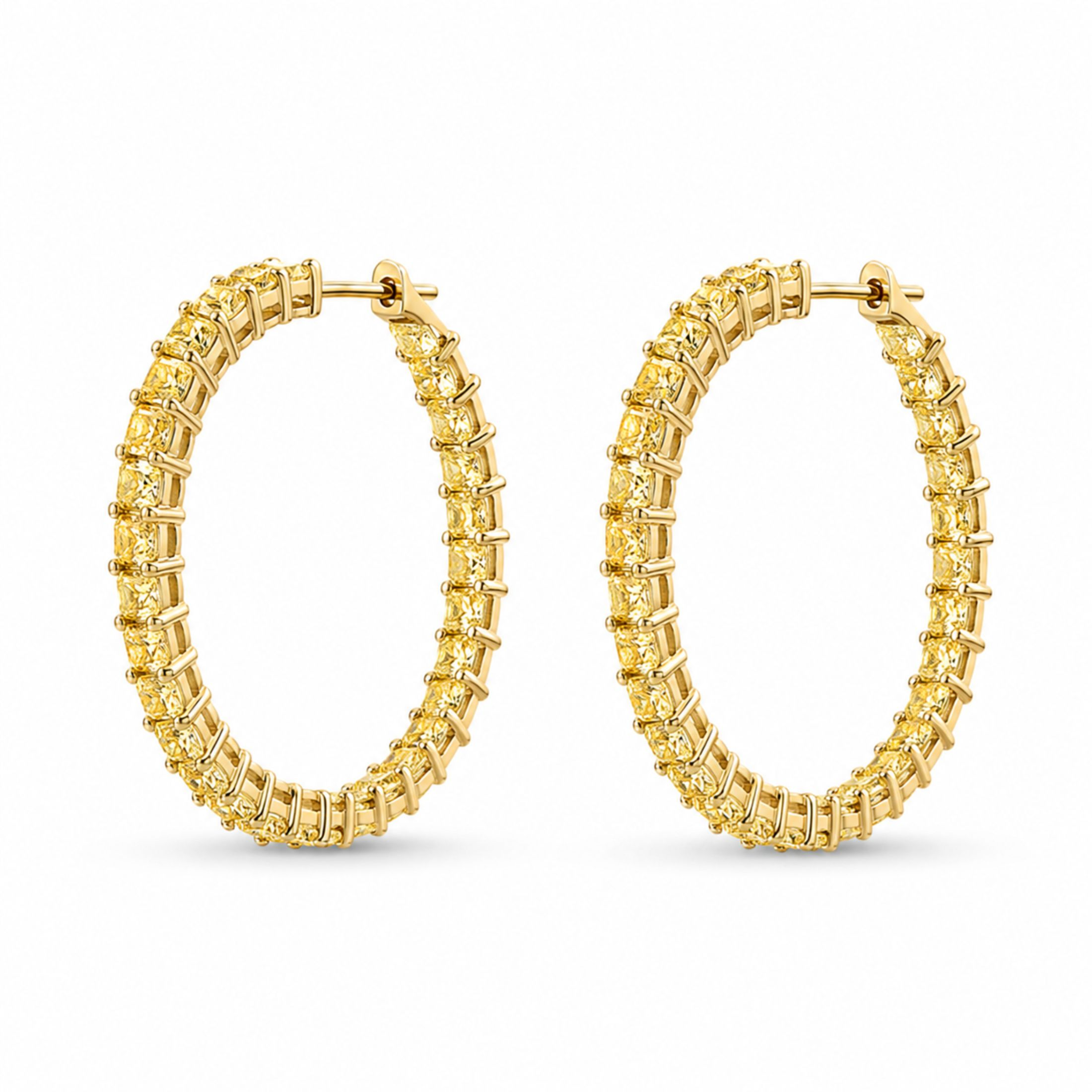 Orlienne 7.87 Carat Diamond Hoop Earrings in 18K Gold