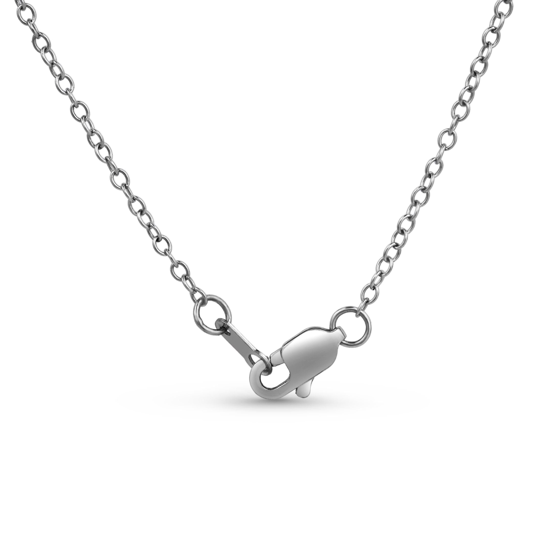 Orsay 2.26 Carat Diamond Halo Pedant Necklace in 18K White Gold