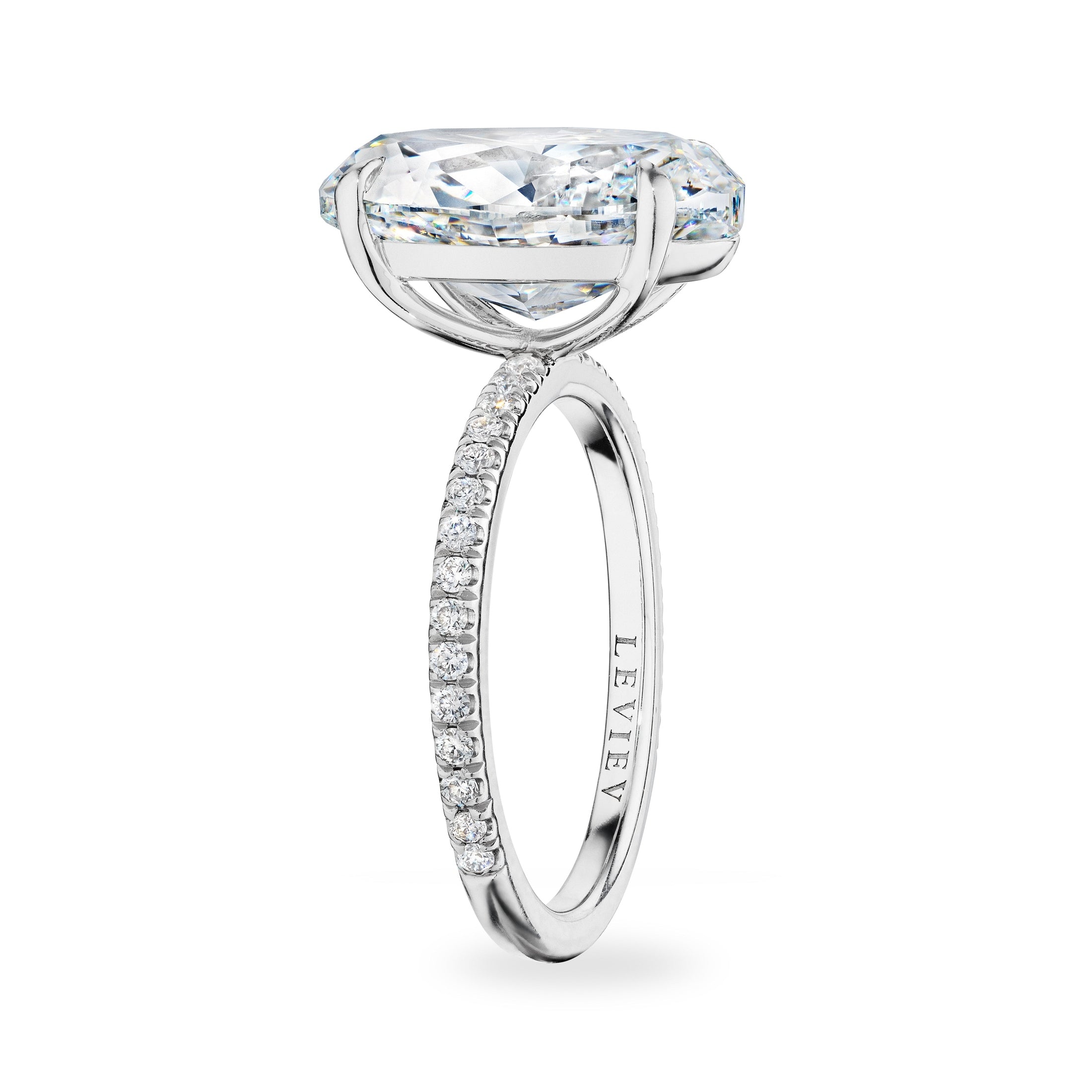 Oval Cut Diamond Ring with Pave Band, 5 CT Leviev Rings Oval, Rings Leviev 