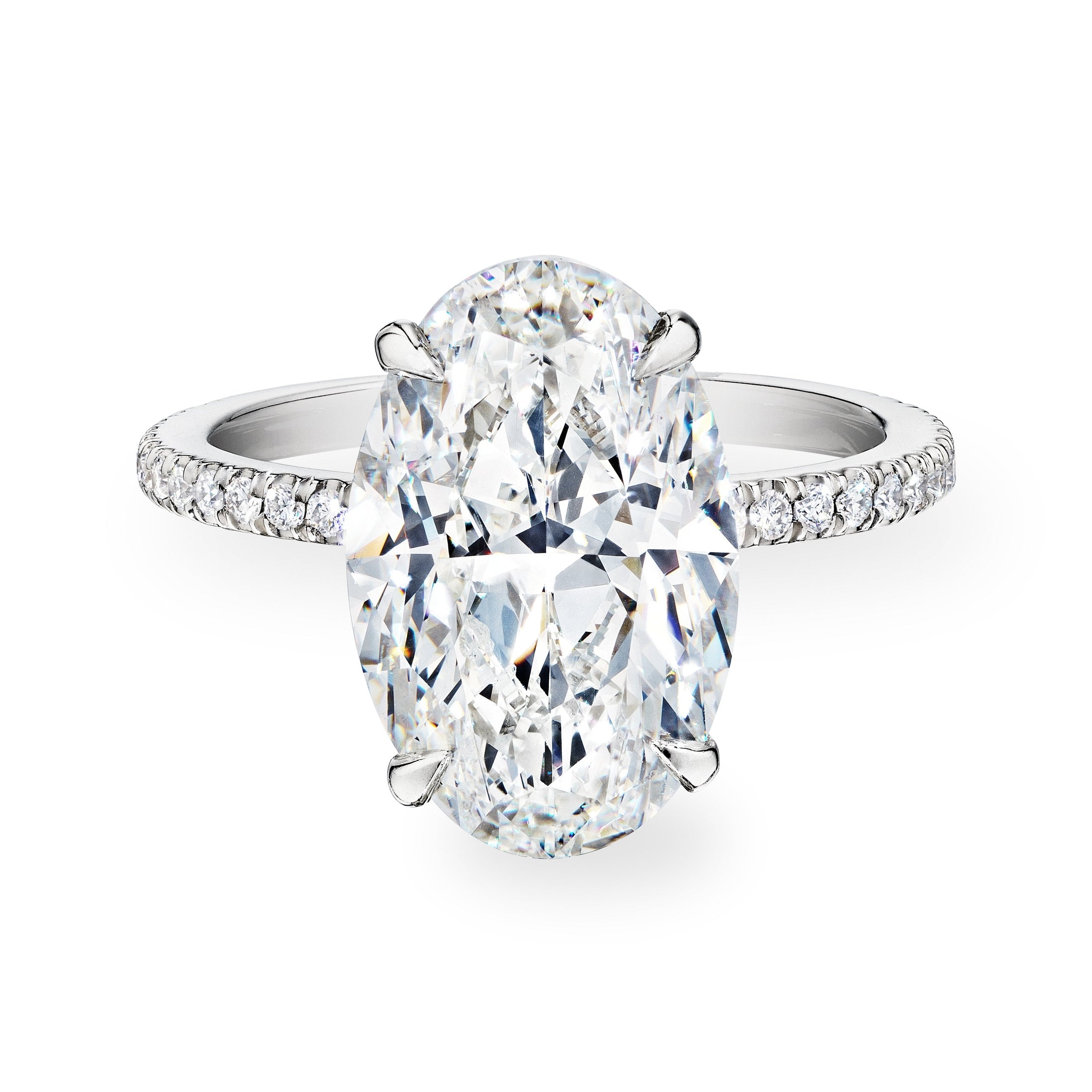 Oval Cut Diamond Ring with Pave Band, 5 CT Leviev Rings Oval, Rings Leviev 
