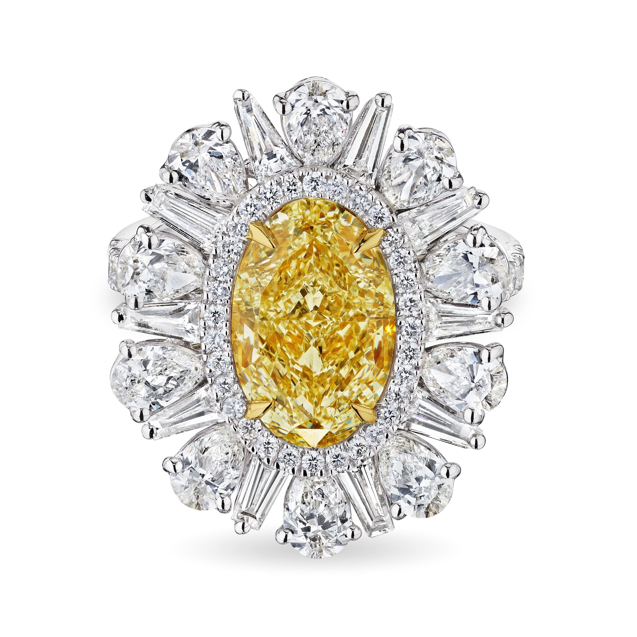 Oval Cut Fancy Light Yellow Cocktail Ring, 4 CT Leviev Rings Rings Leviev 