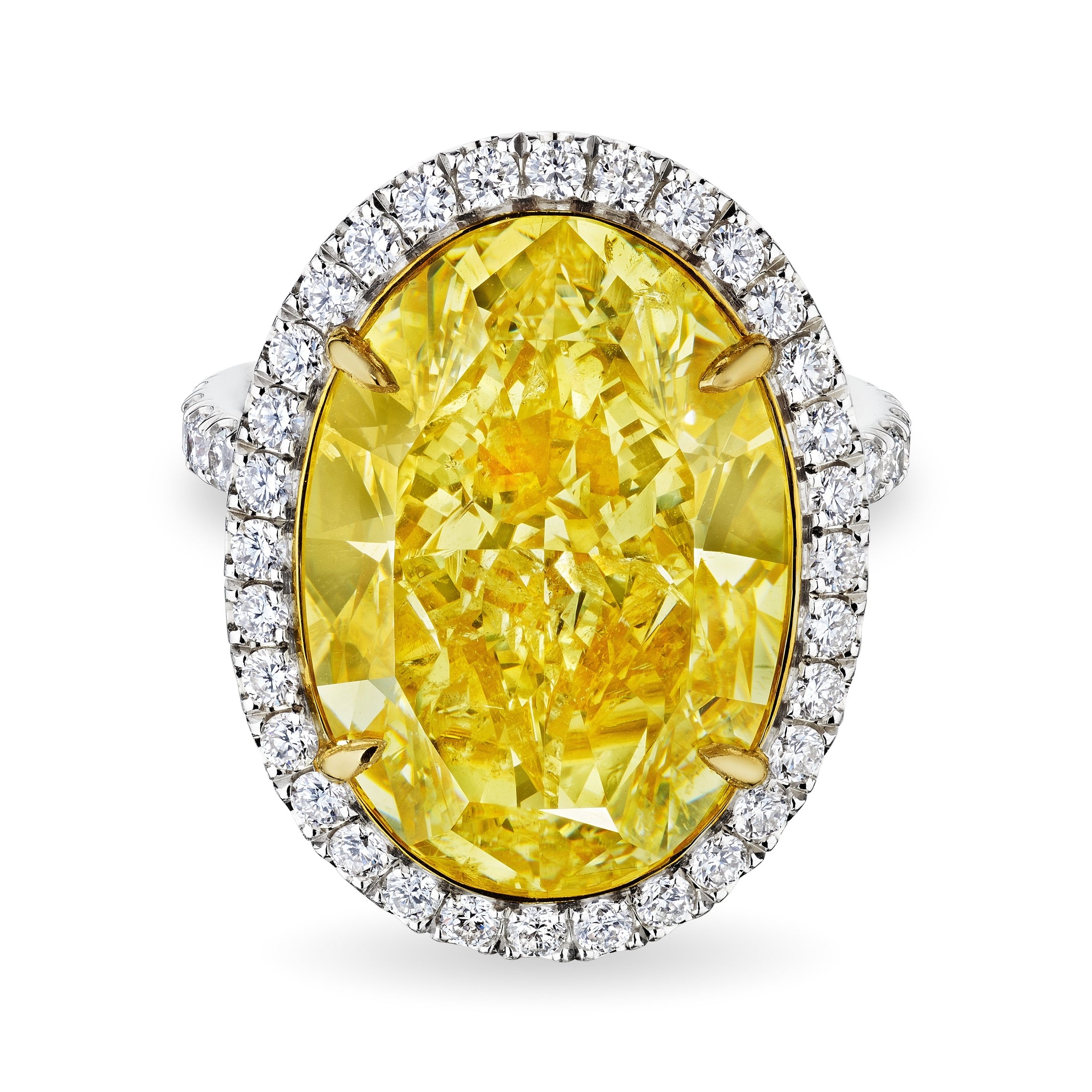 Oval Fancy Yellow Diamond Ring Leviev Rings High Jewelry Leviev 