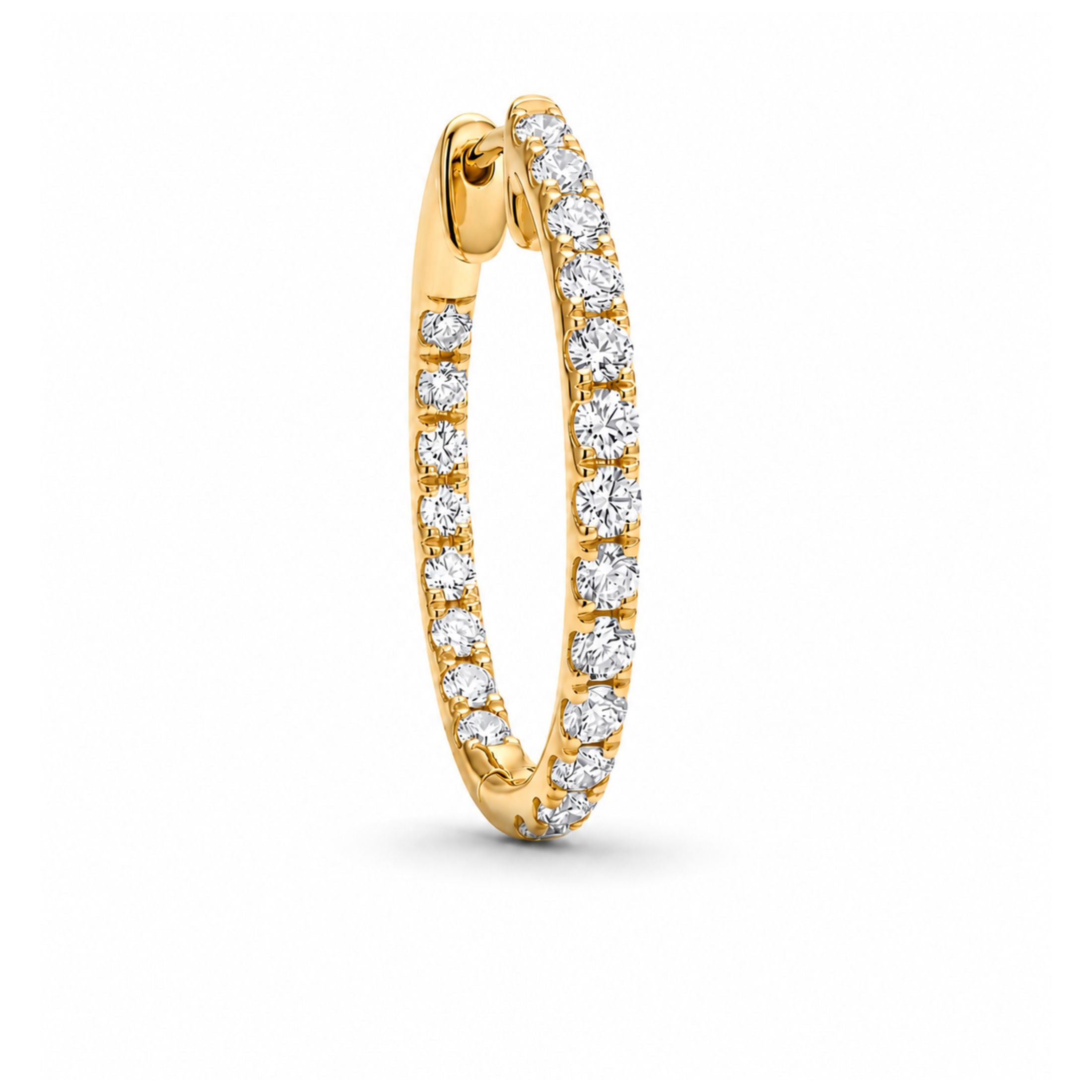 Pera 1.0 Carat Diamond Hoop Earring in 18K Gold
