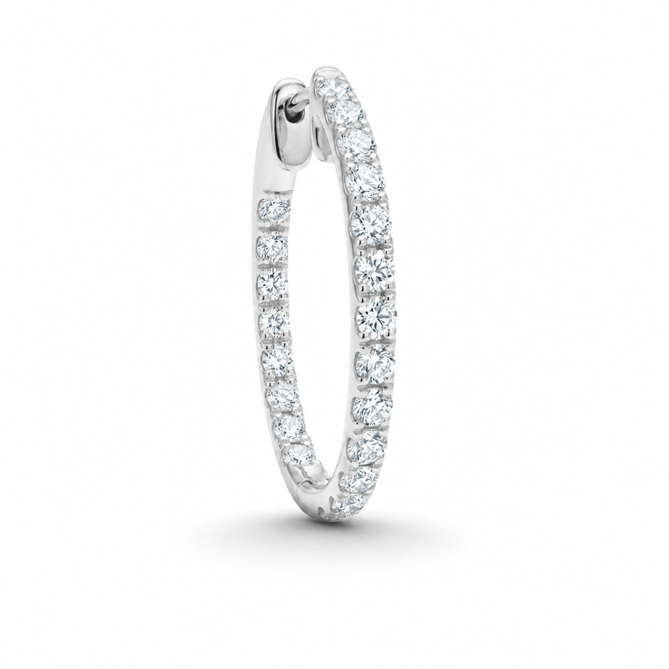 Pera 1.0 Carat Diamond Hoop Earring in 18K Gold