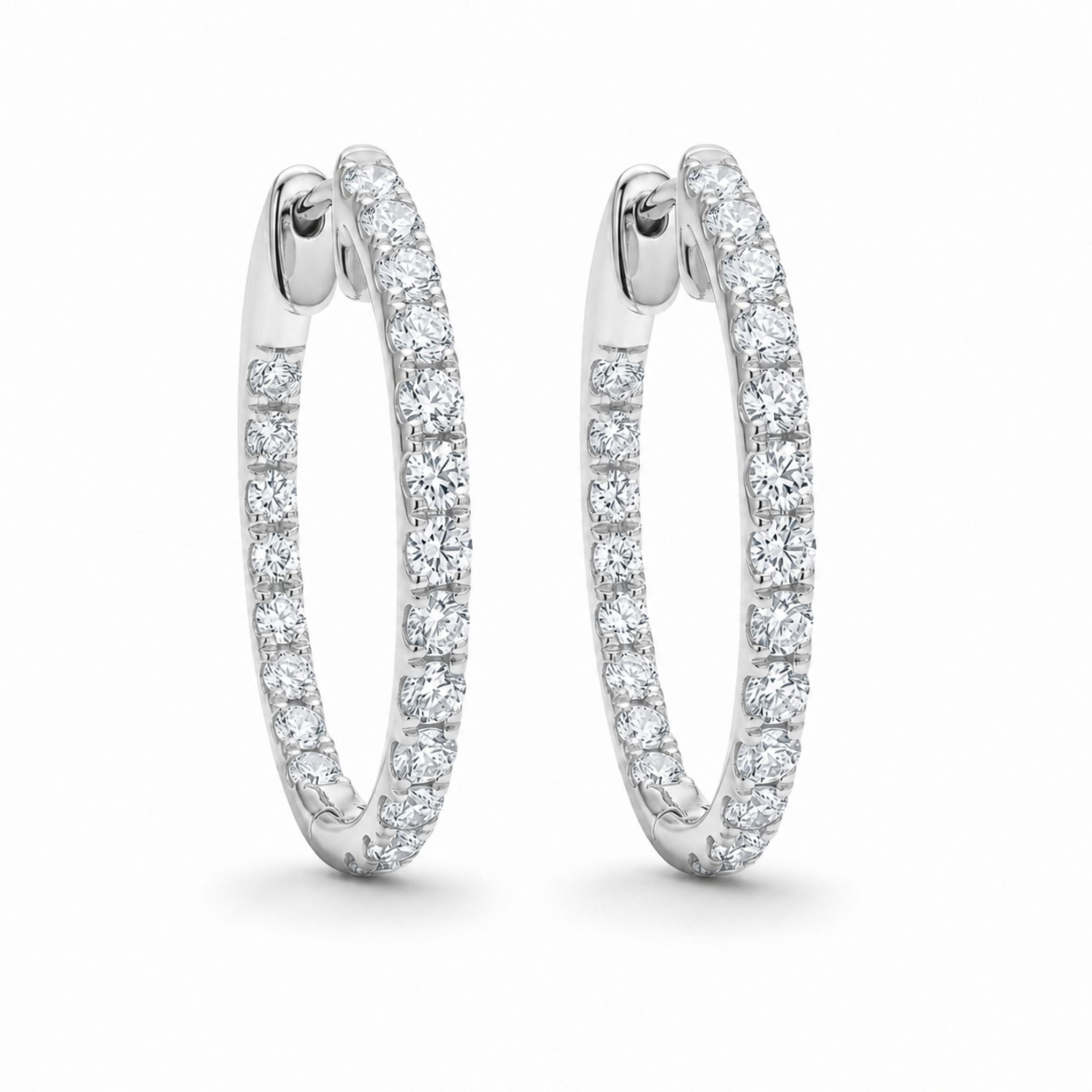 Pera 1.0 Carat Diamond Hoop Earring in 18K Gold
