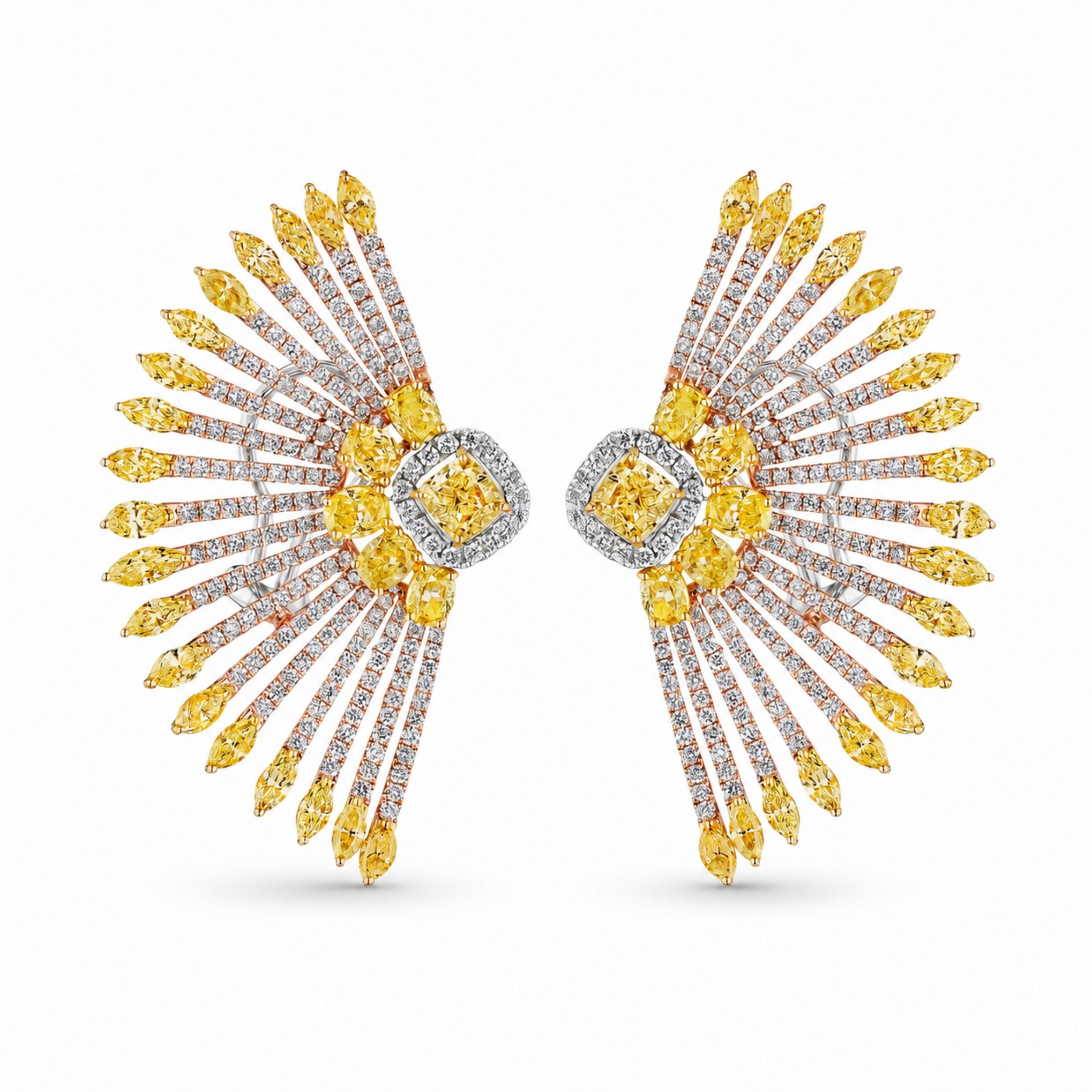 Phoenix of Sol 8.75 Carat Diamond Stud Earrings in 18K White Gold