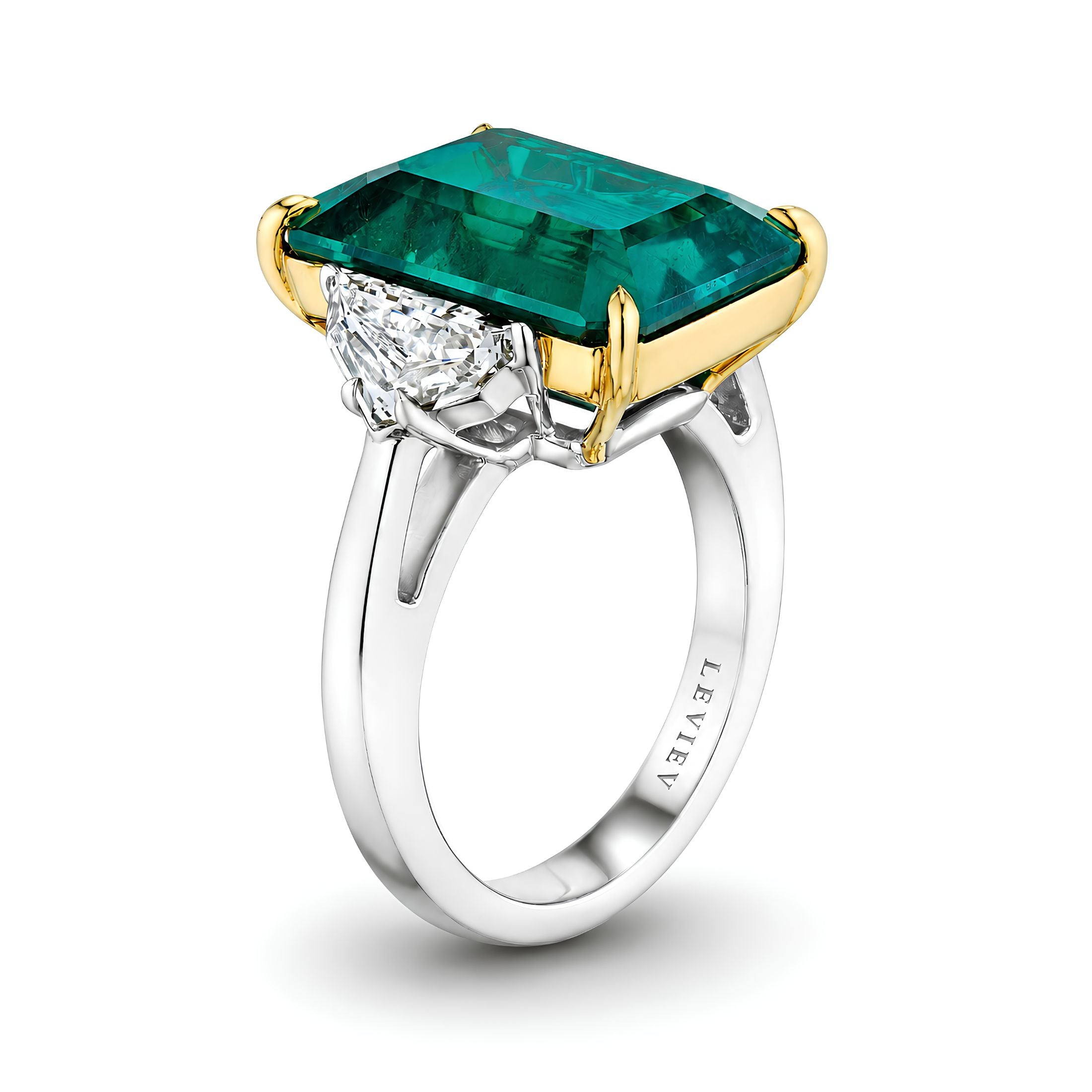 Carrington 12.02 Emerald Ring in Platinum & 18K Gold