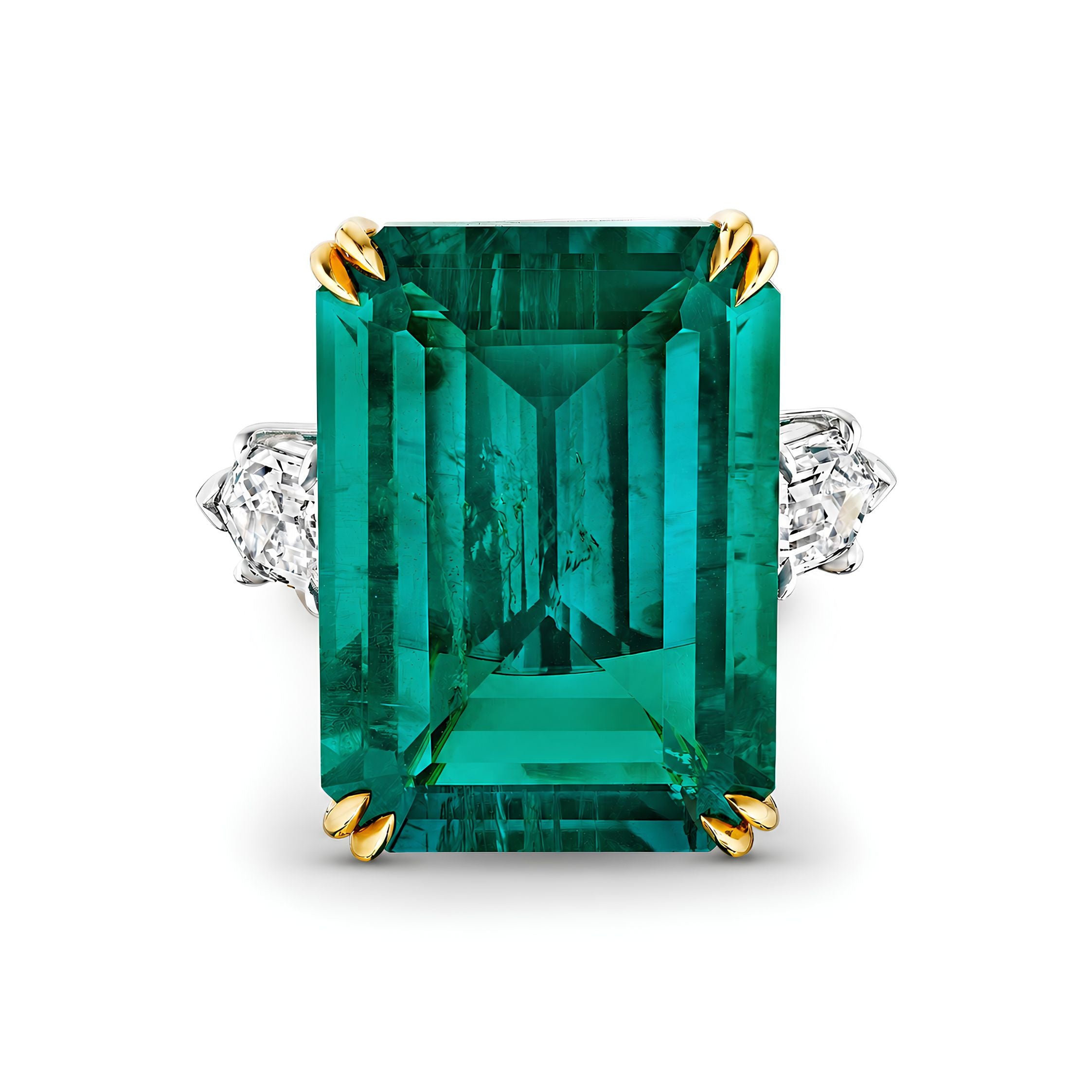 Carrington 12.02 Emerald Ring in Platinum & 18K Gold