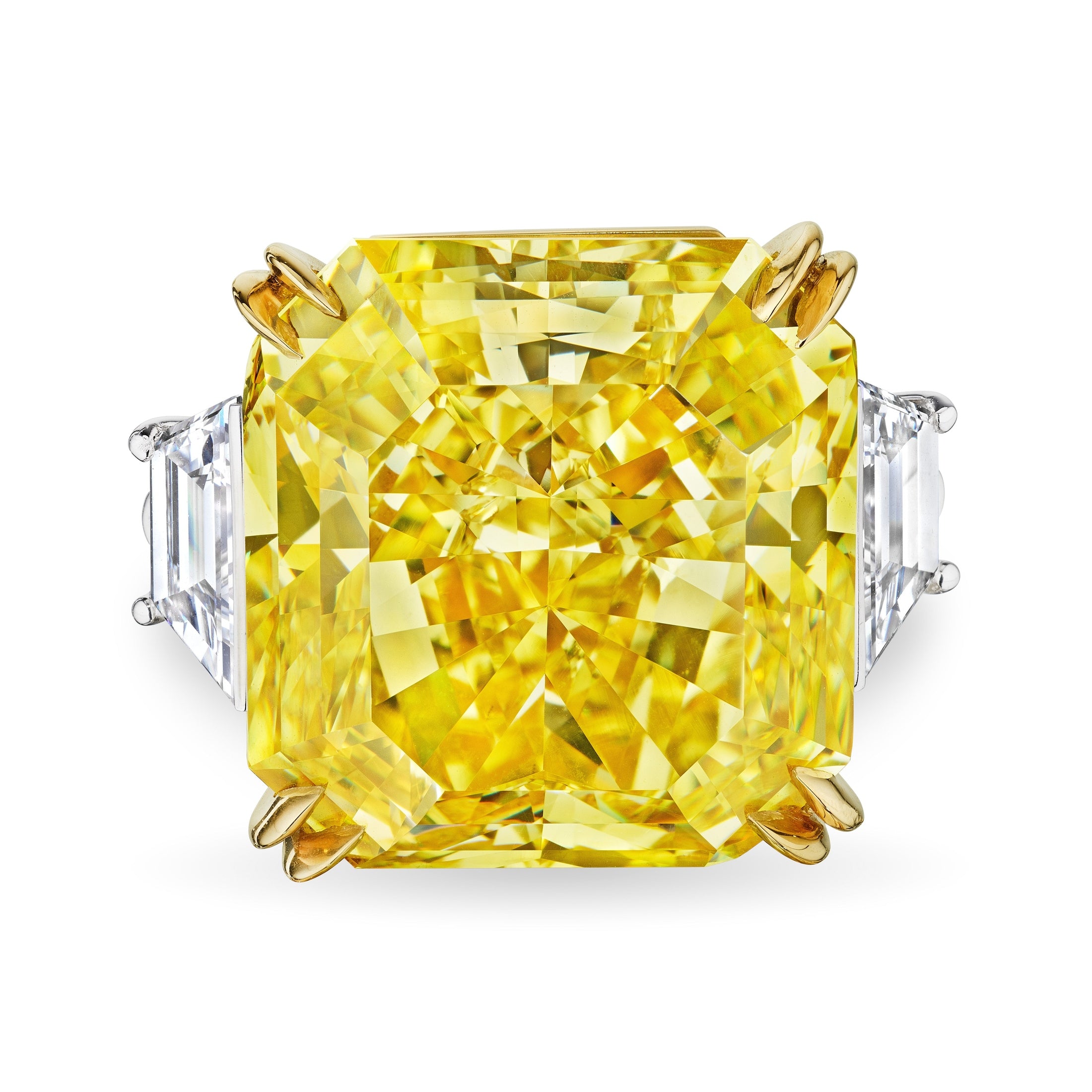 Radiant Cut Fancy Vivid Yellow Diamond Ring, 50 CT Leviev Rings Rings Leviev 