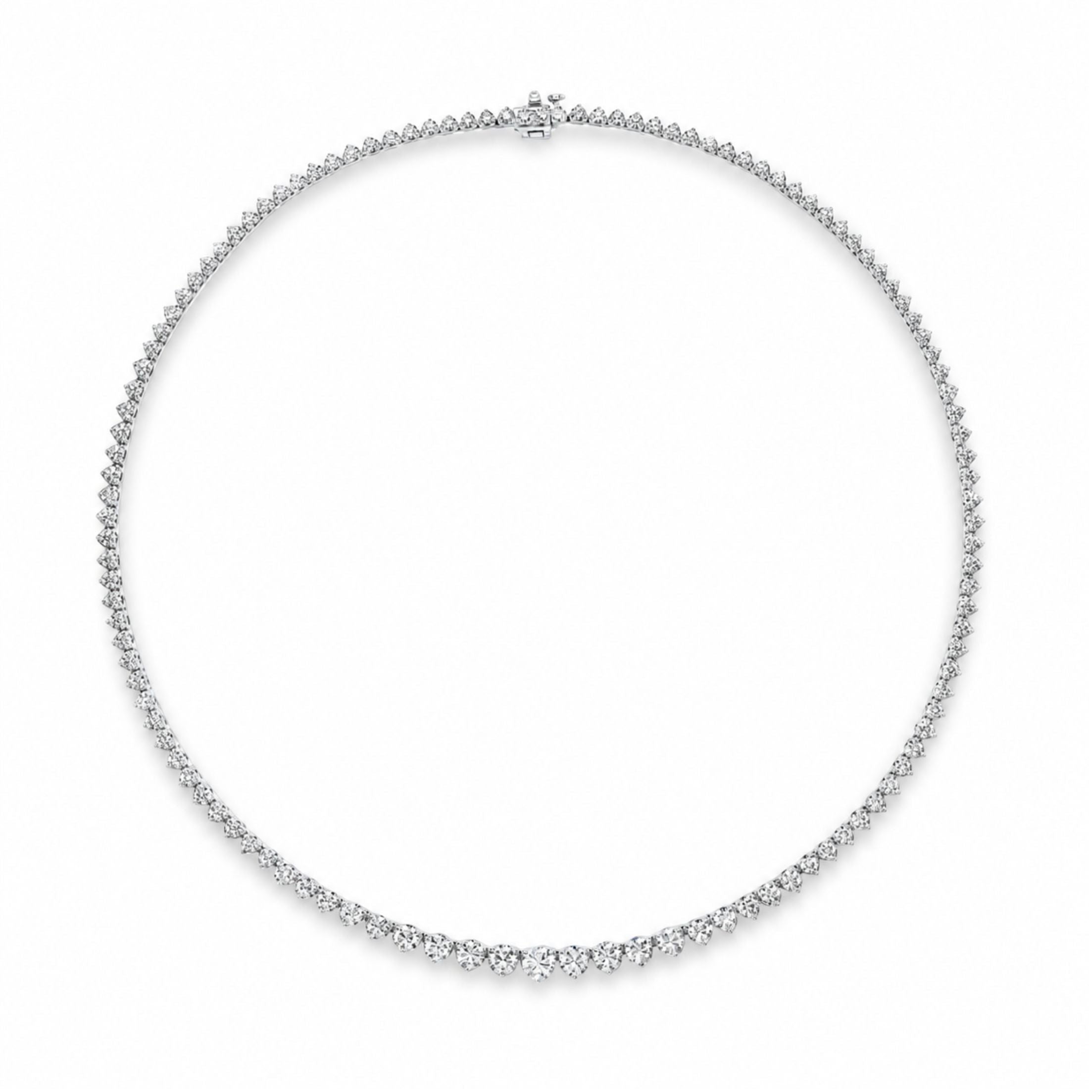 Ravello 11.84 Carat Round Brilliant Diamond Rivière Necklace in Platinum