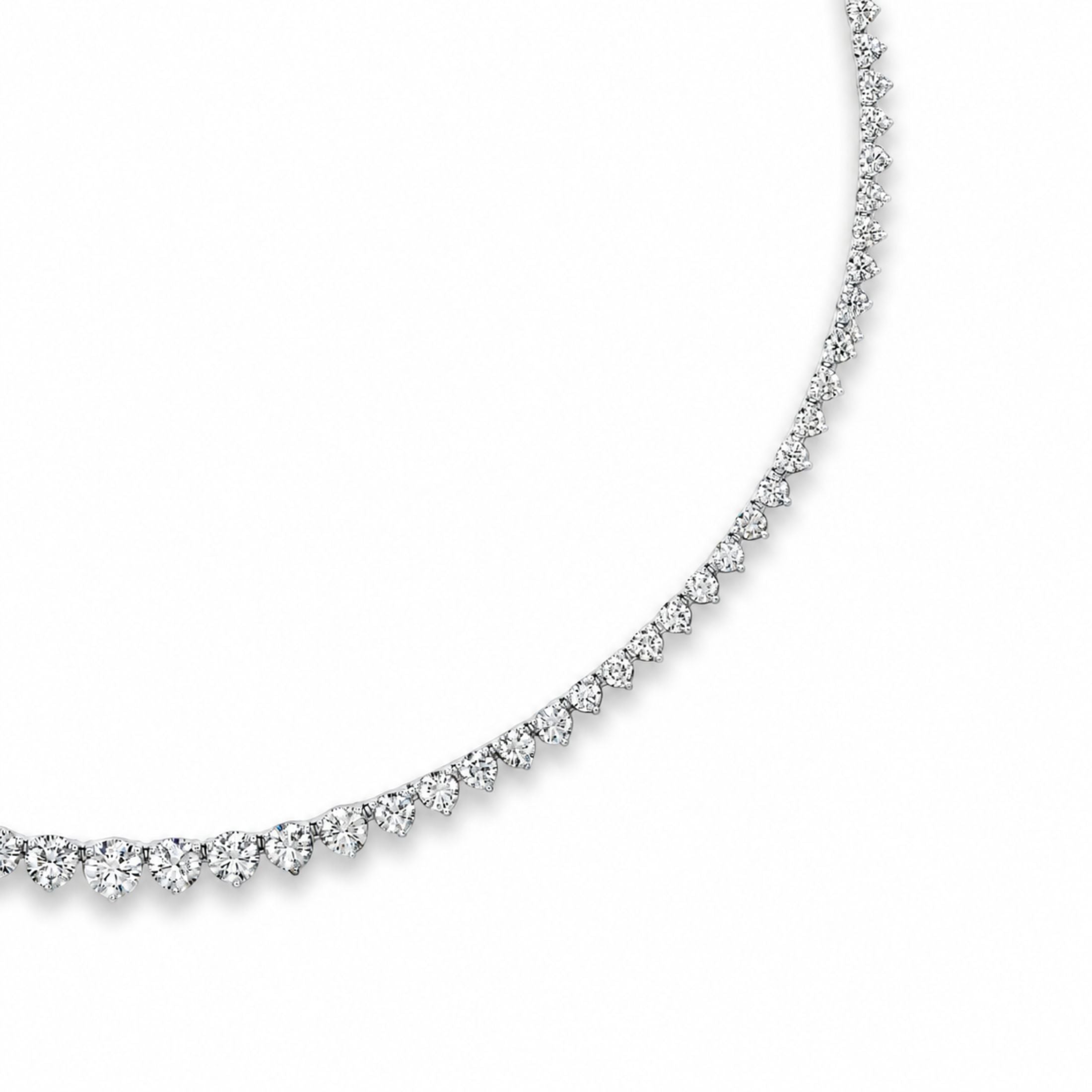 Ravello 11.84 Carat Round Brilliant Diamond Rivière Necklace in Platinum