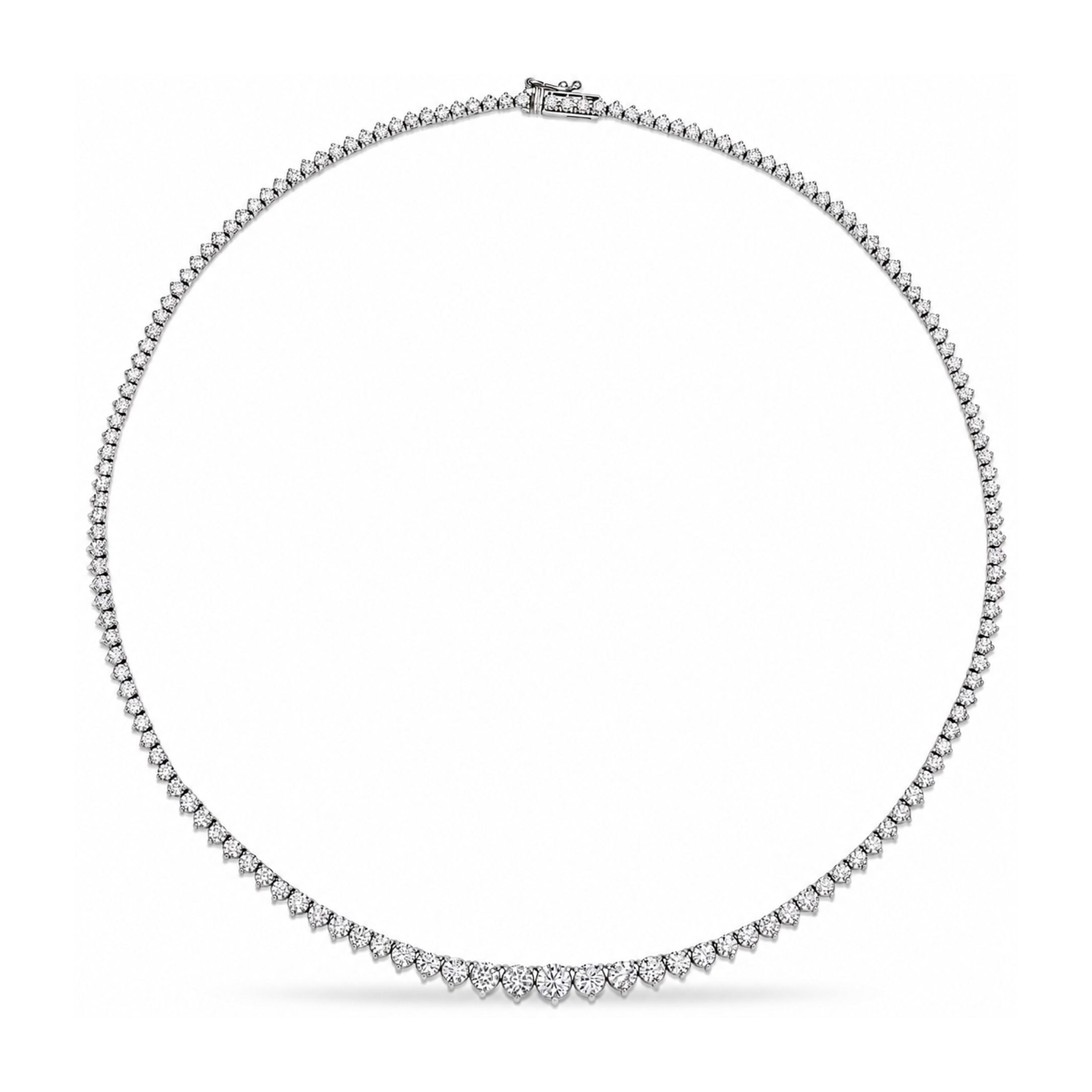 Ravello 11.84 Carat Round Brilliant Diamond Rivière Necklace in Platinum