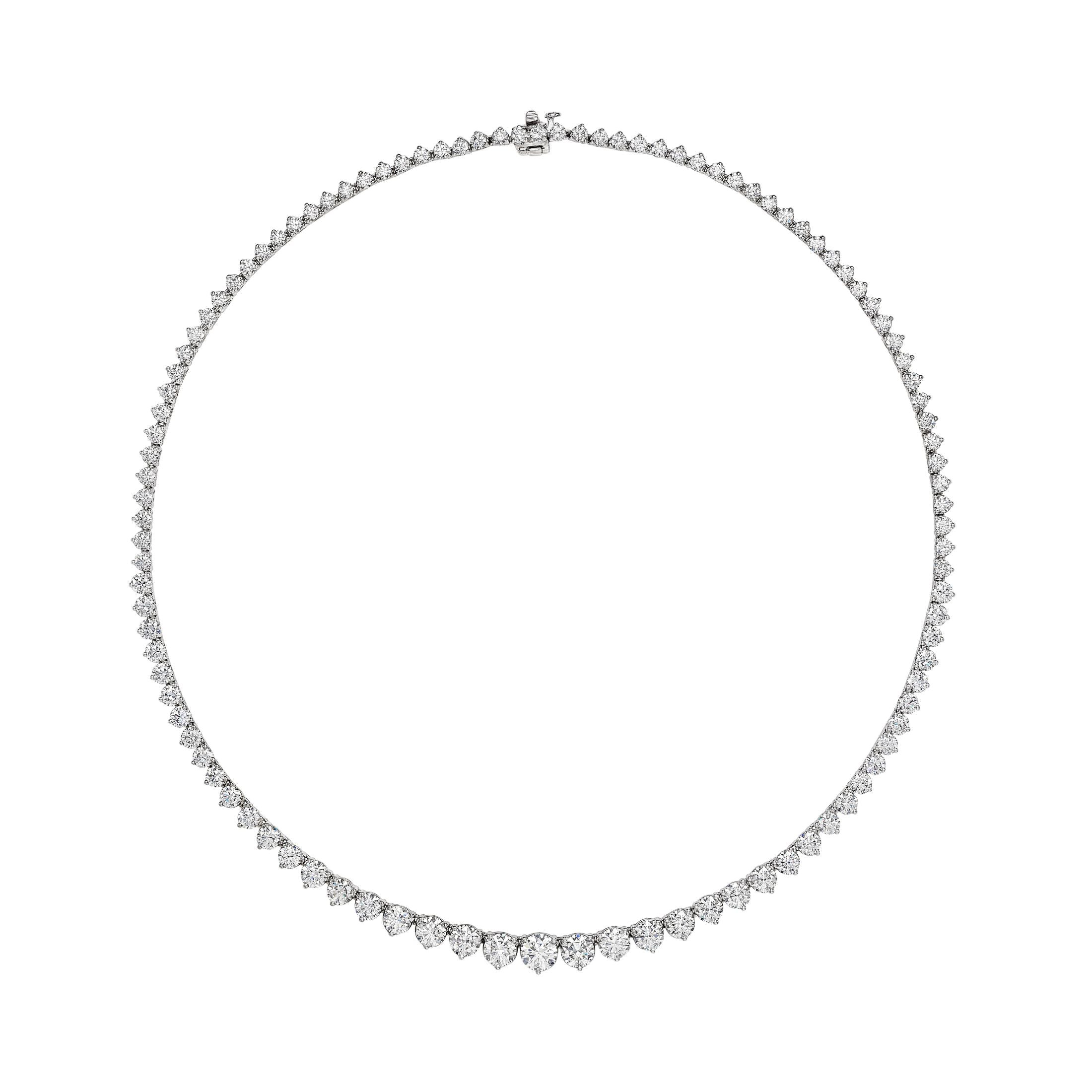 Regalia 18.39 Carat Diamond Riviera Necklace in 14K White Gold