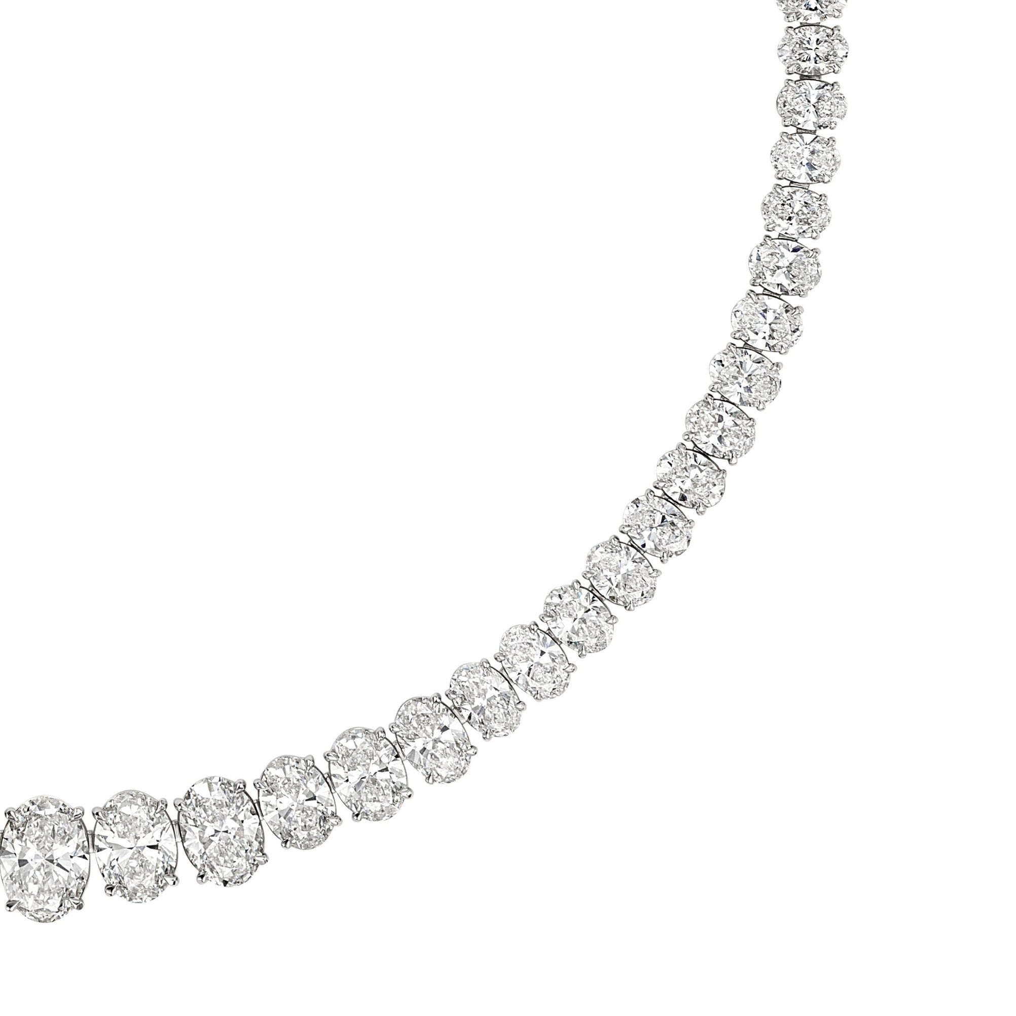 'Reviere’ Oval Shape Diamond Necklace Leviev Necklaces Leviev 