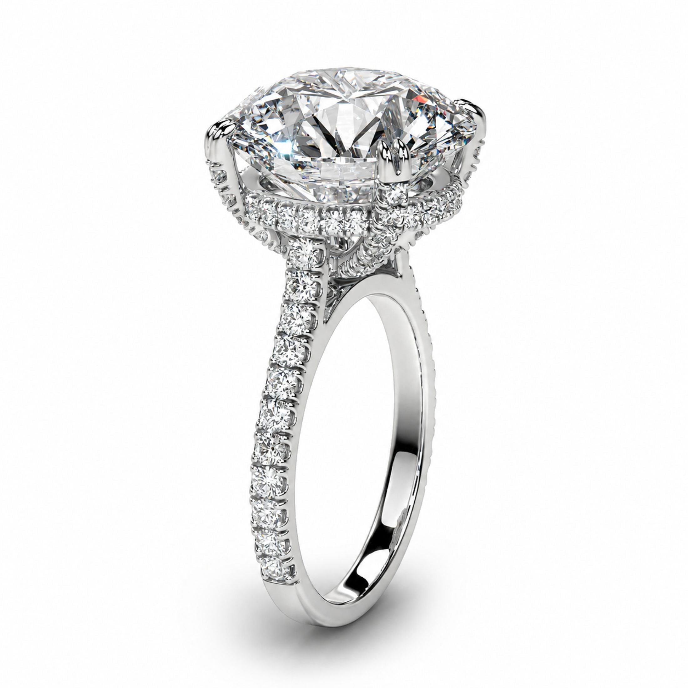 Ria 9.63 Carat Round Solitaire Diamond Ring in Platinum