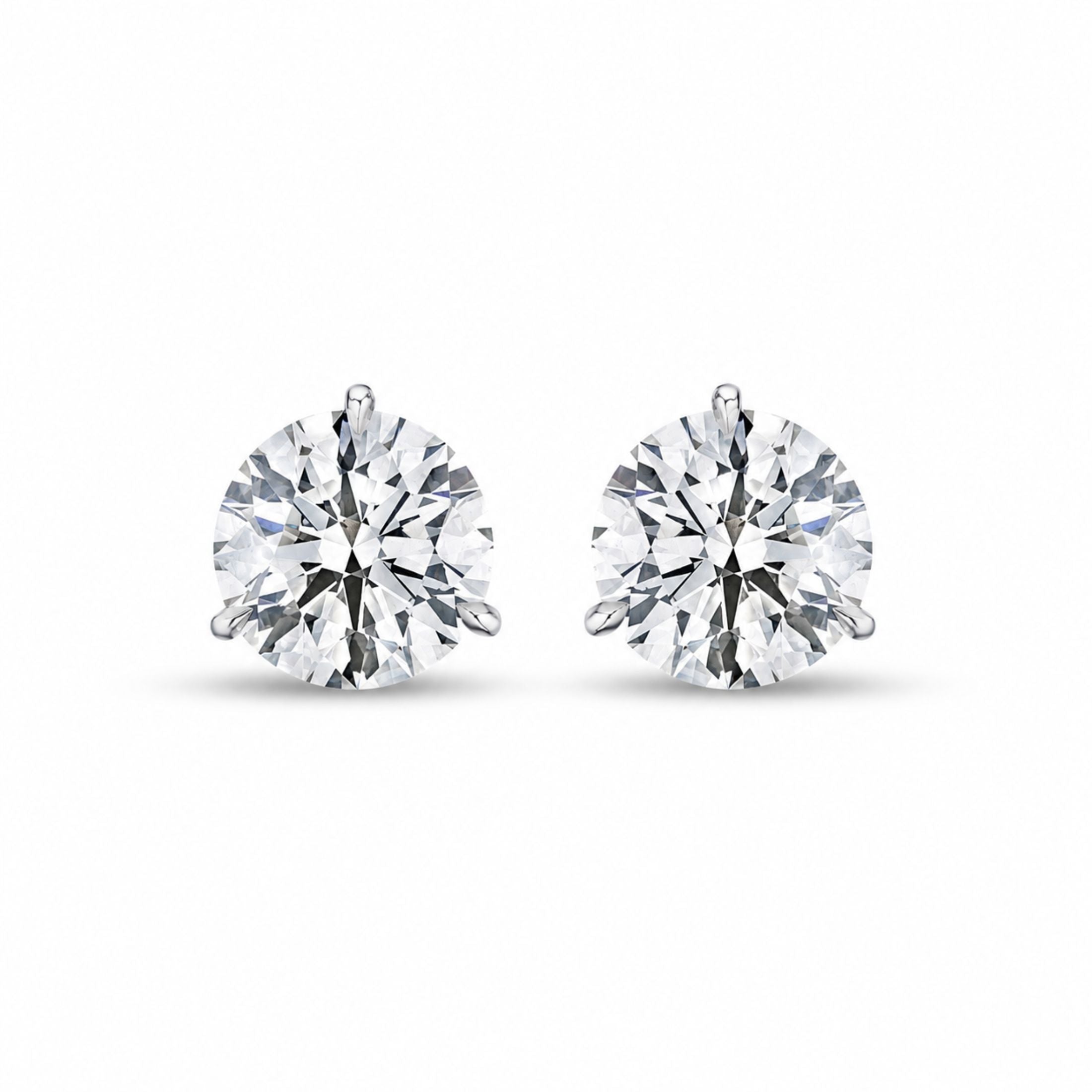 Rodin 4.02 Carat Diamond Stud Earrings in 14K White Gold