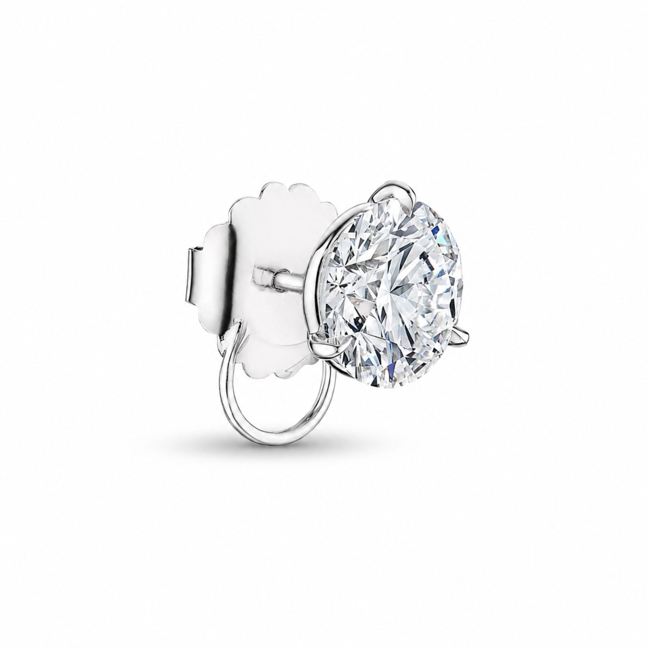Rodin 4.02 Carat Diamond Stud Earrings in 14K White Gold