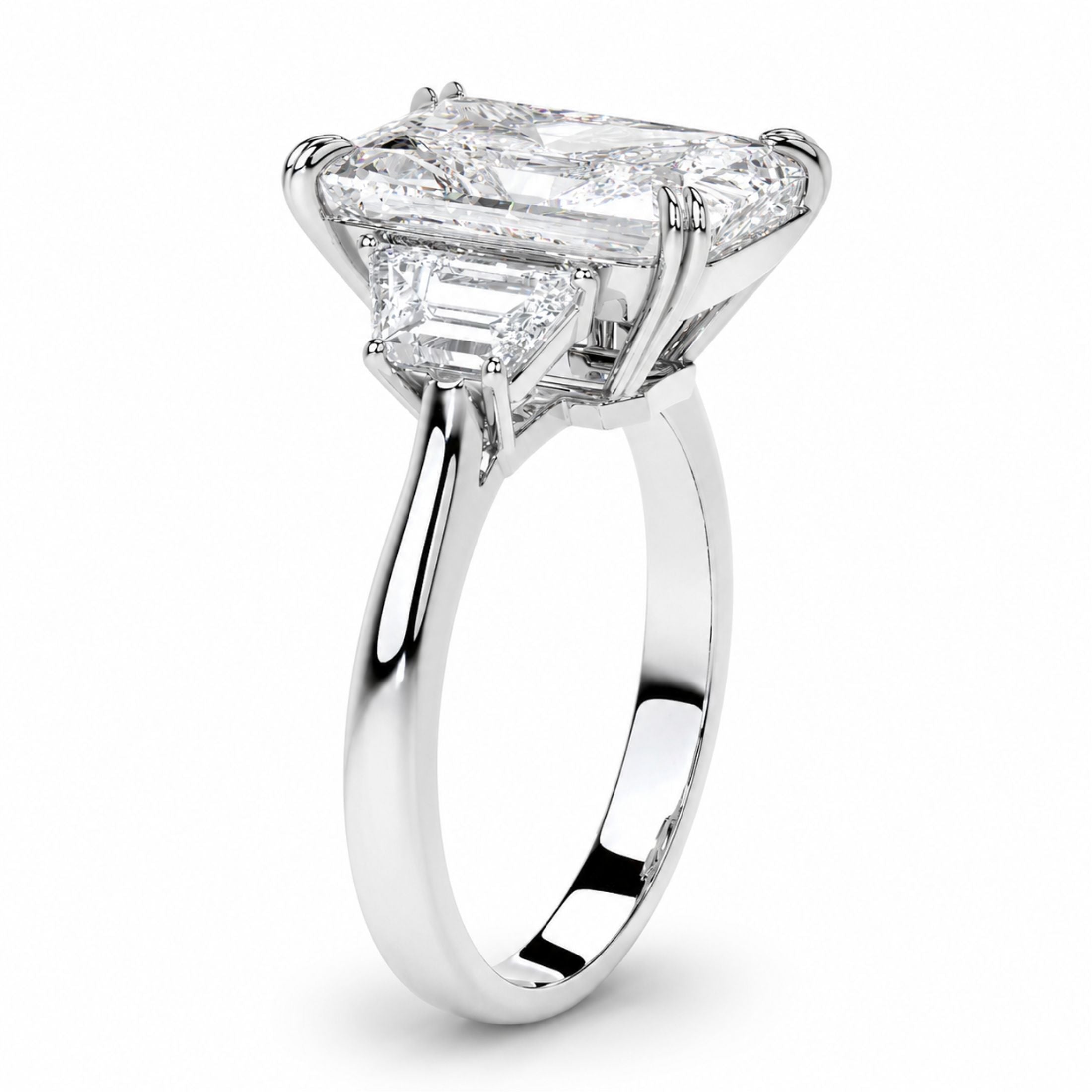 Rosalind 5.82 Carat Diamond Radiant Cut Ring in 18K White Gold