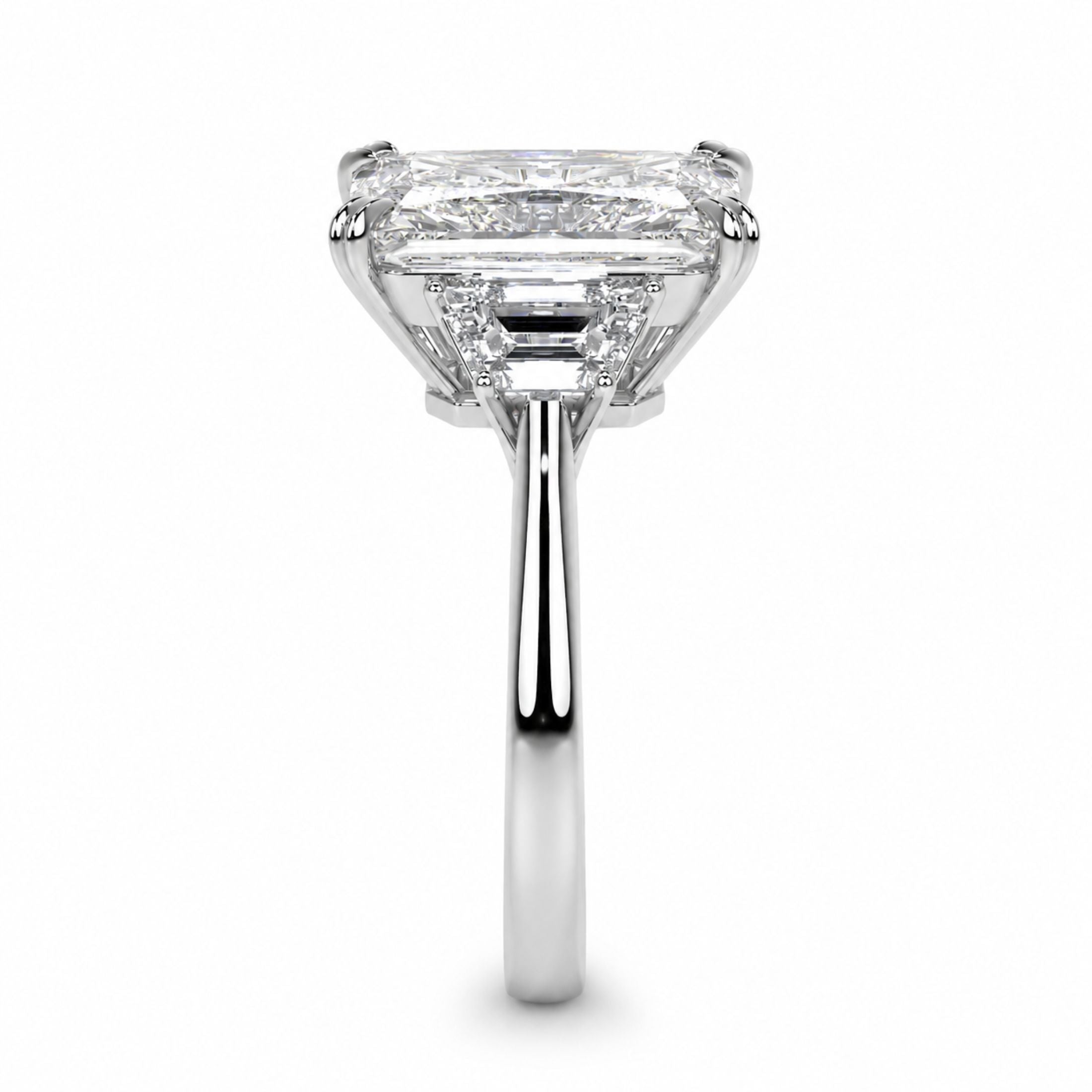 Rosalind 5.82 Carat Diamond Radiant Cut Ring in 18K White Gold