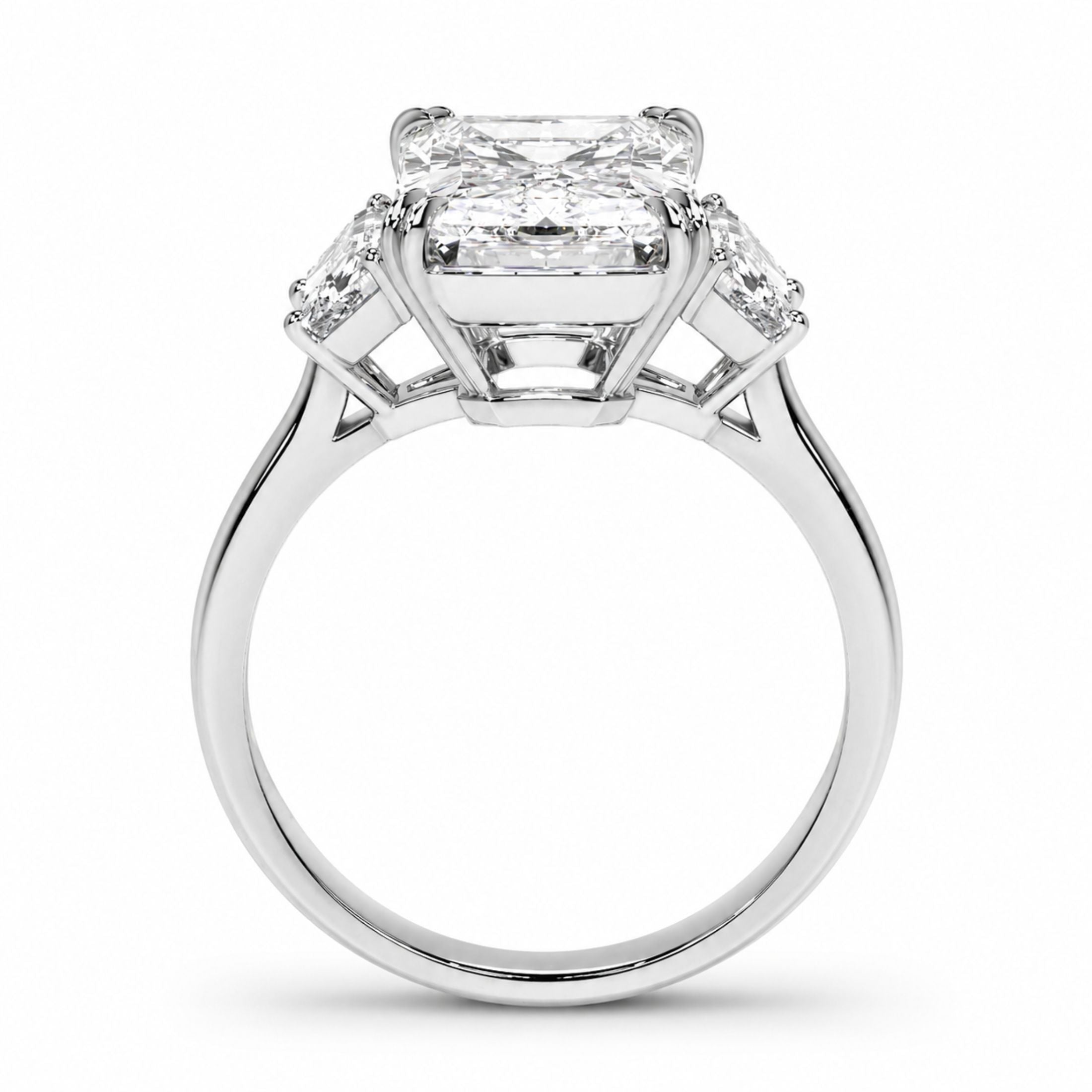 Rosalind 5.82 Carat Diamond Radiant Cut Ring in 18K White Gold