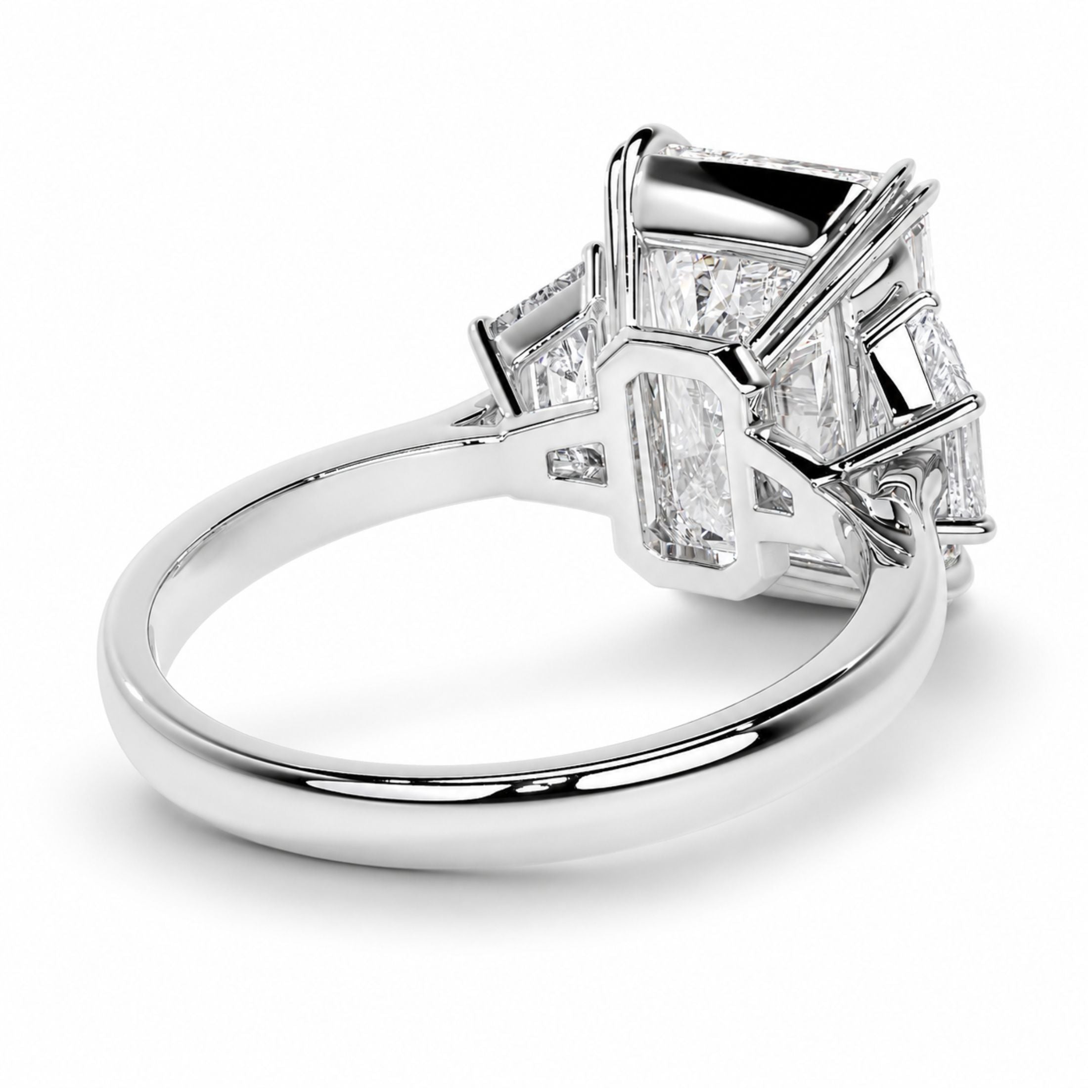 Rosalind 5.82 Carat Diamond Radiant Cut Ring in 18K White Gold